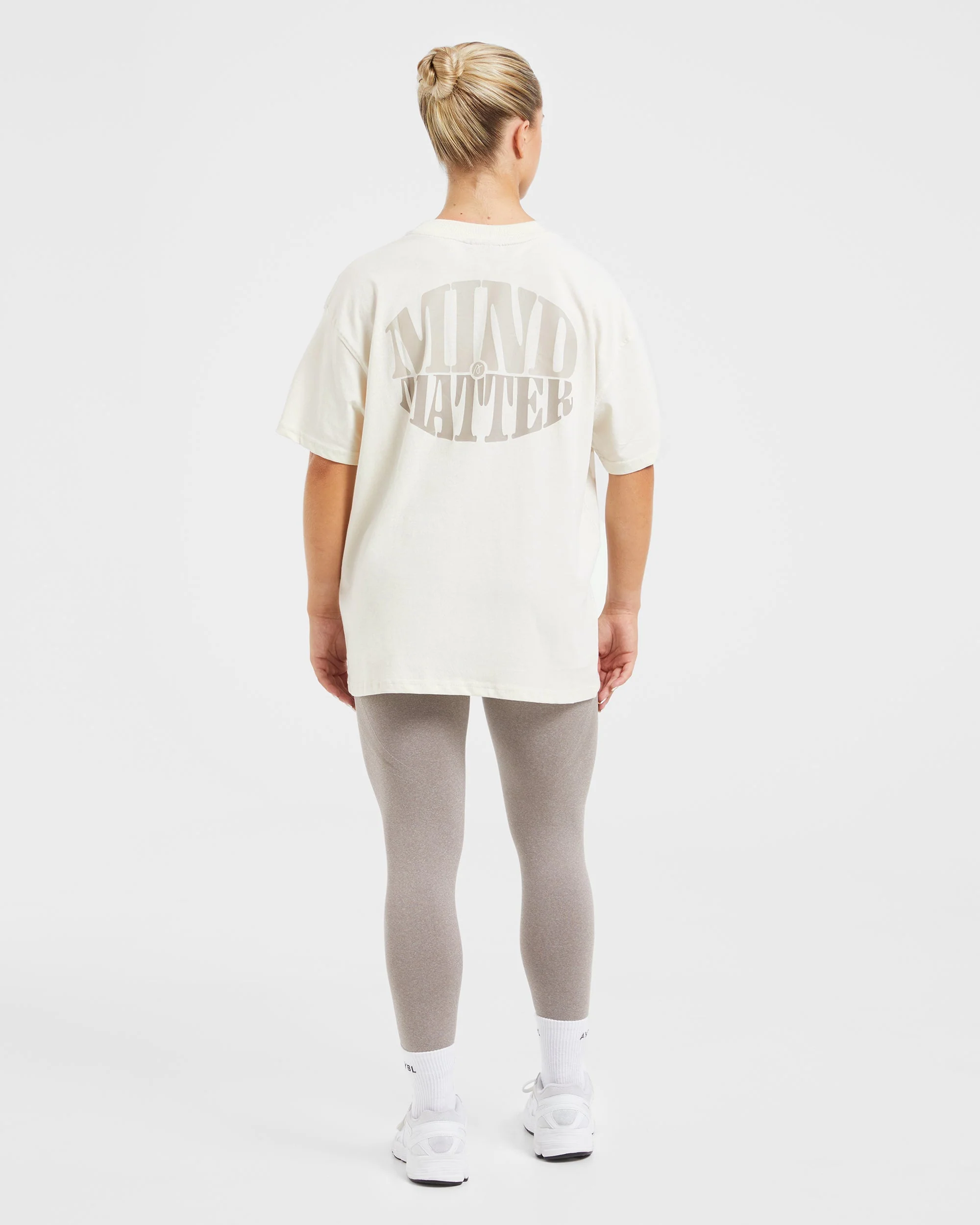 Mind Over Matter Oversized T Shirt - Beige/Brown - Image 4