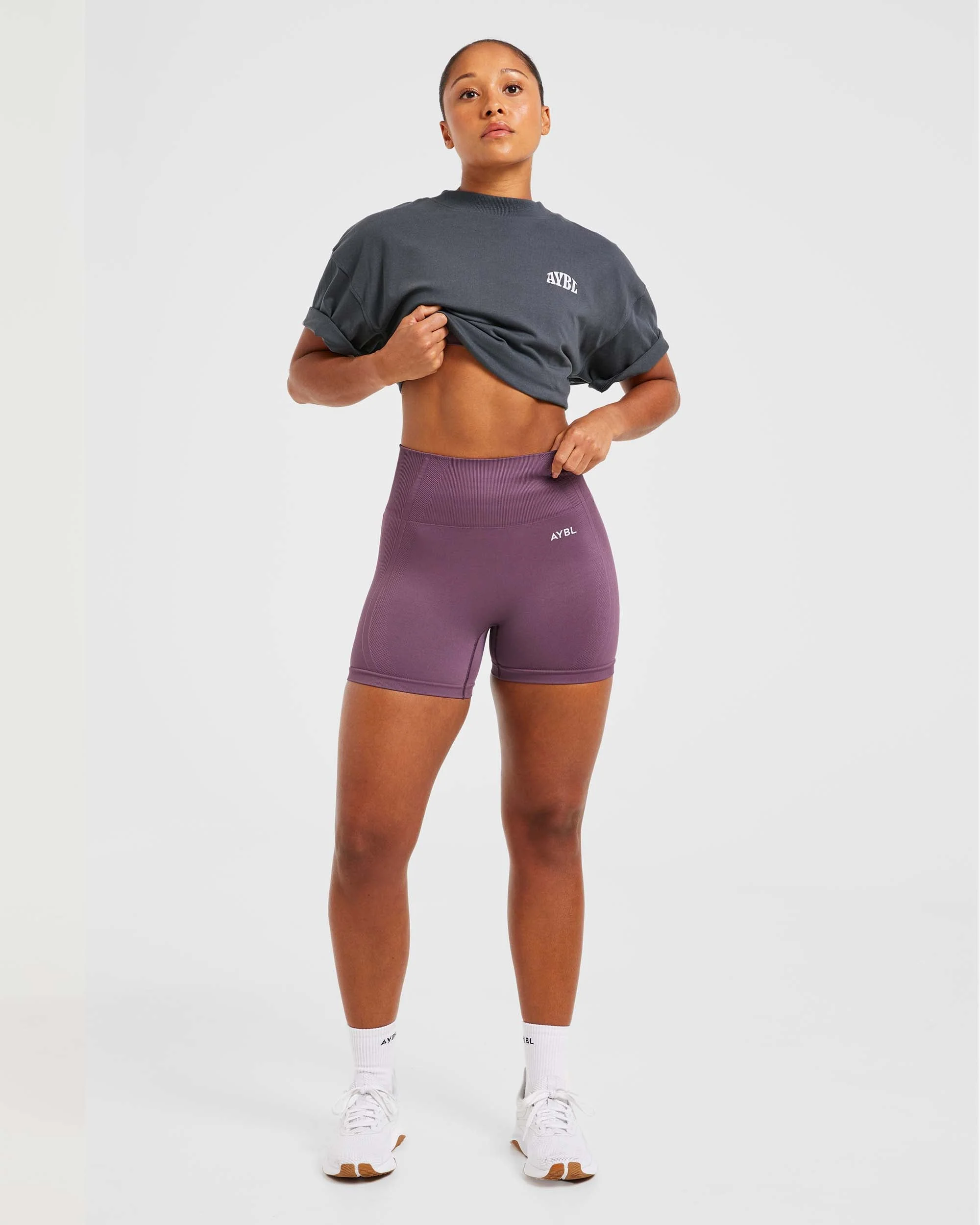 Mind Over Matter Oversized T Shirt - Charcoal/Lilac - Image 7