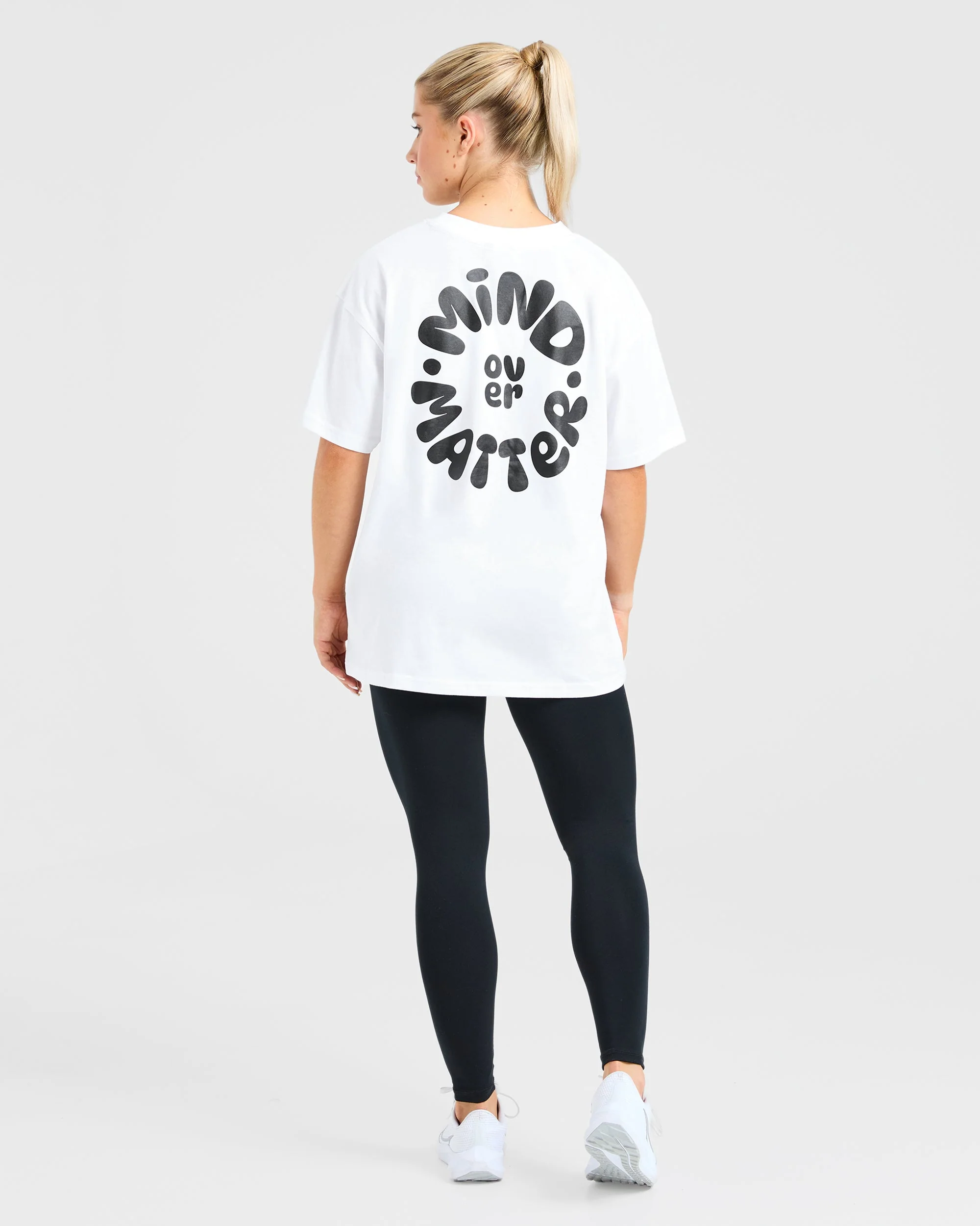 Mind Over Matter V2 Oversized T Shirt - White - Image 3