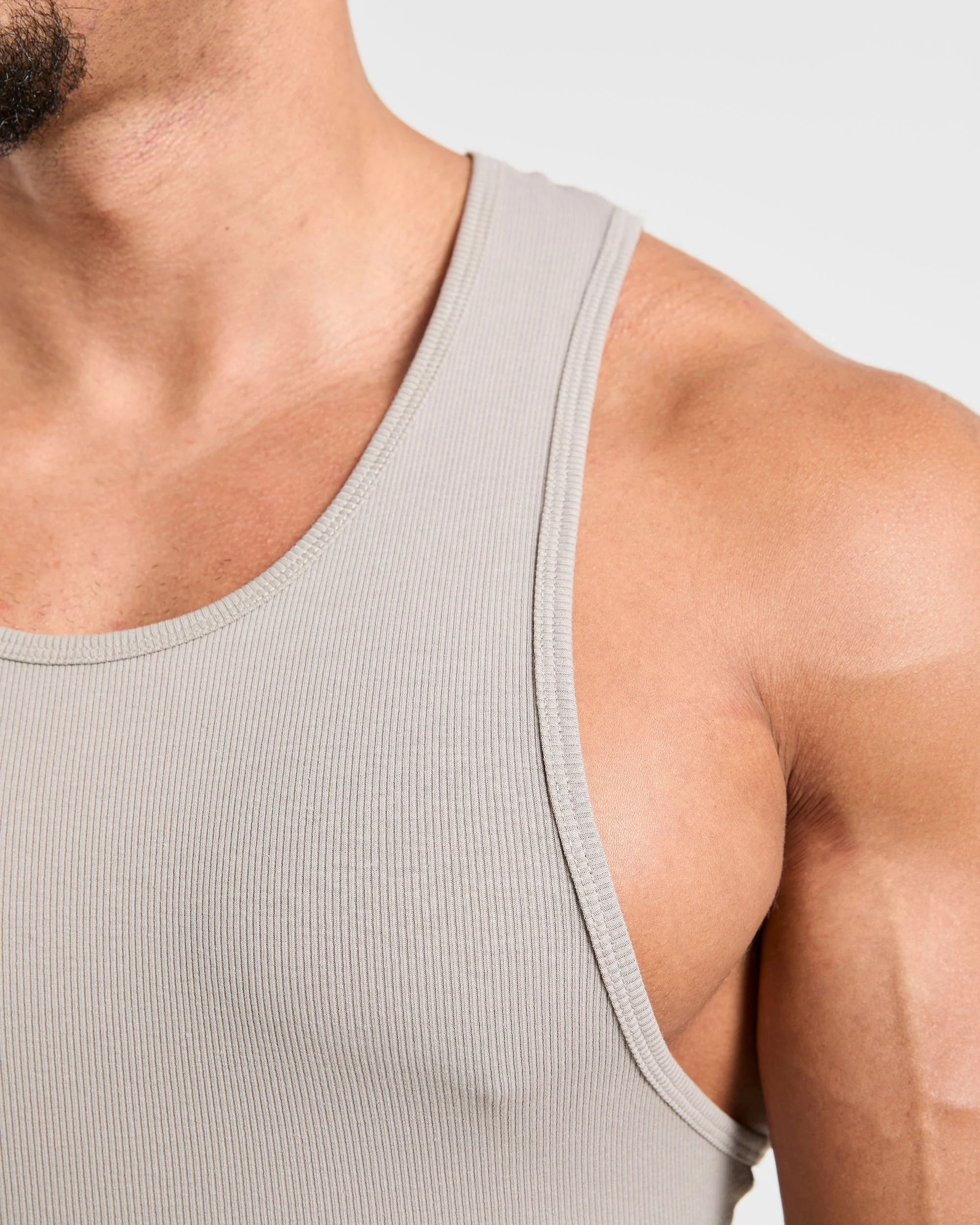 Muscle Ribbed Tank - Cloud Grey - Image 5