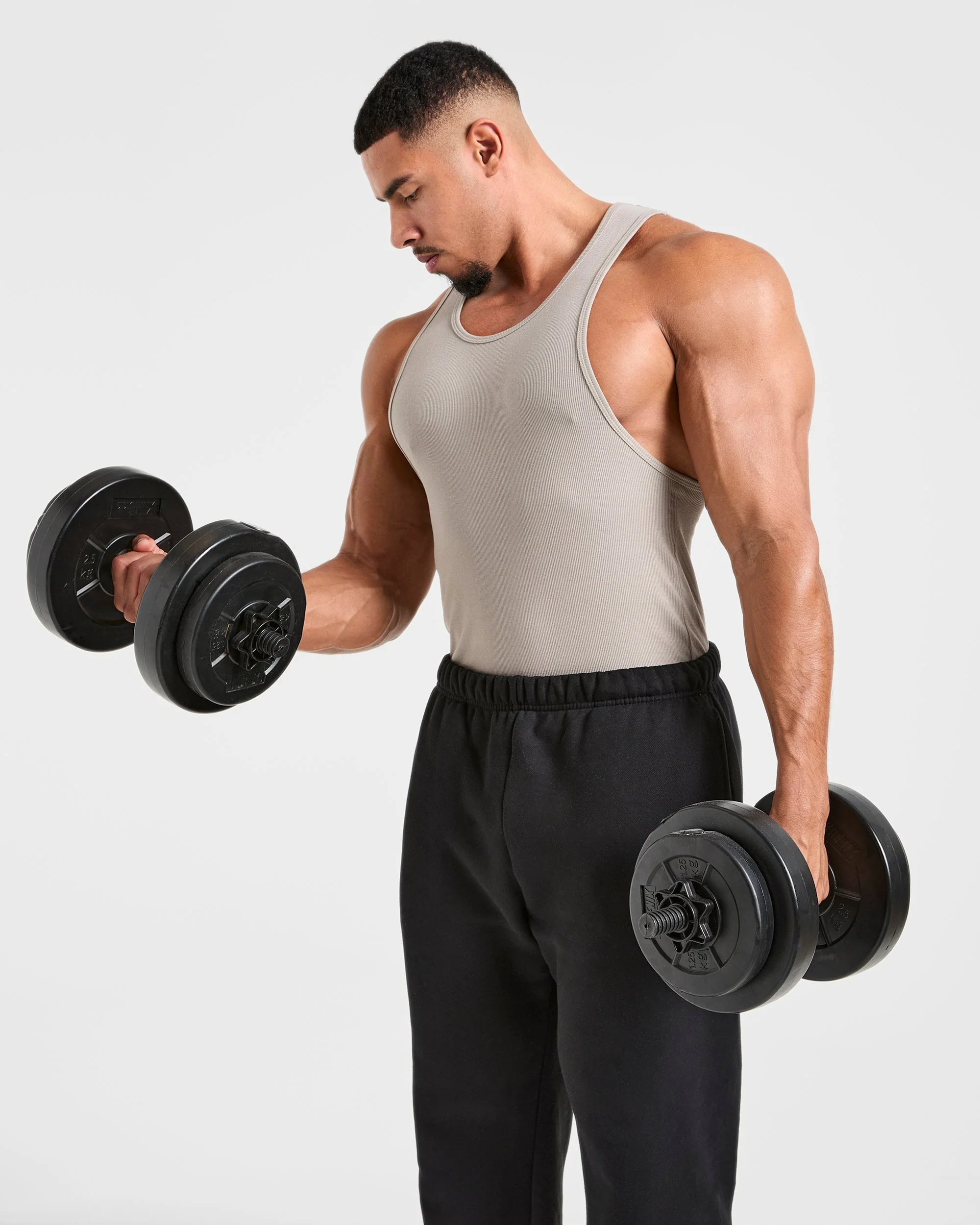 Muscle Ribbed Tank - Cloud Grey - Image 7