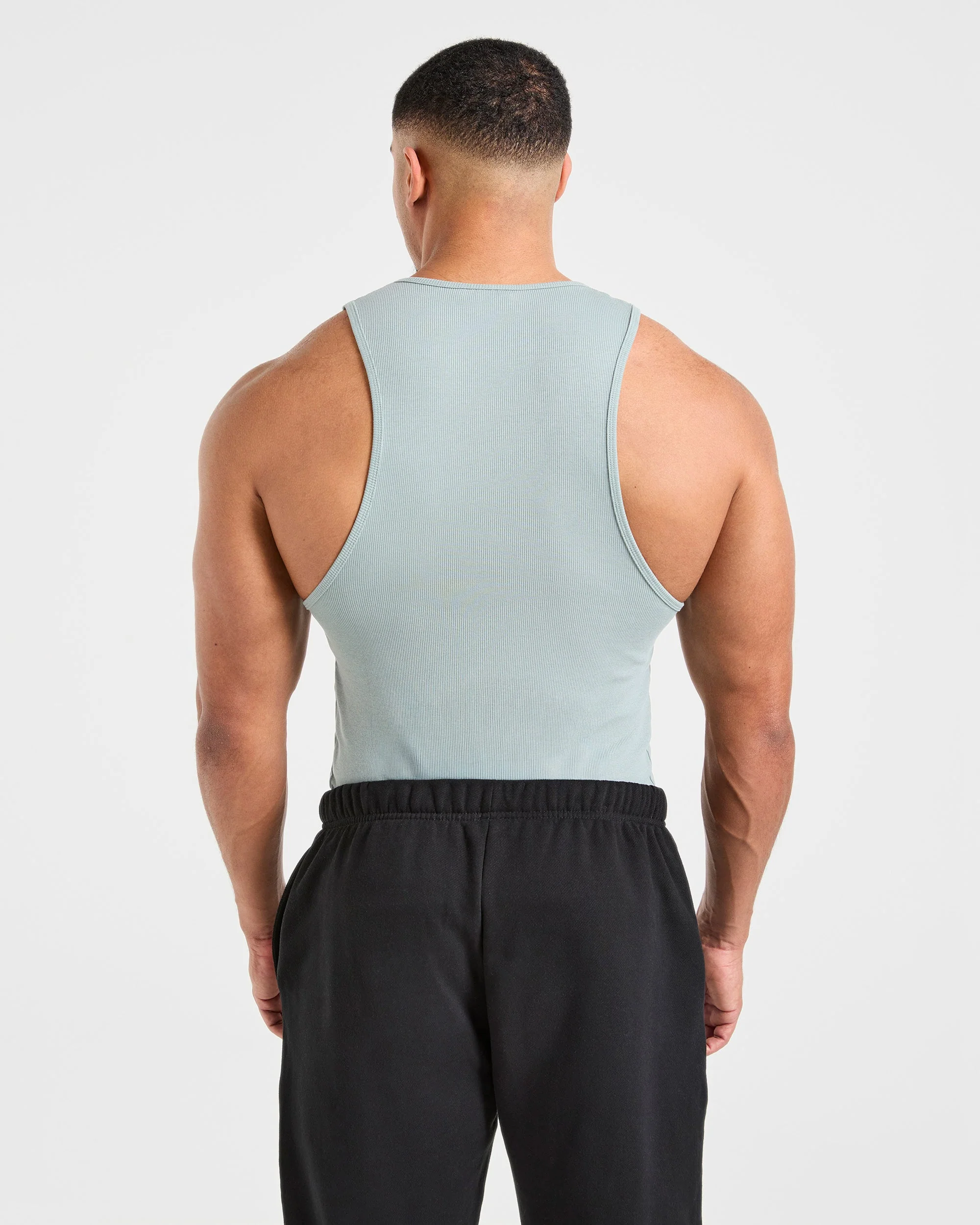 Muscle Ribbed Tank - Stone Blue - Image 2