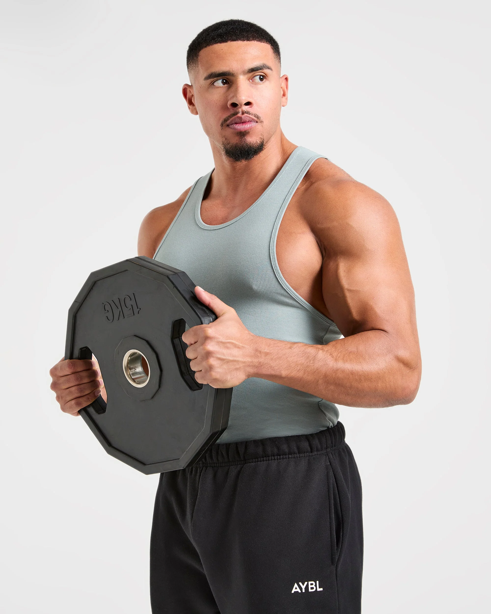 Muscle Ribbed Tank - Stone Blue - Image 8