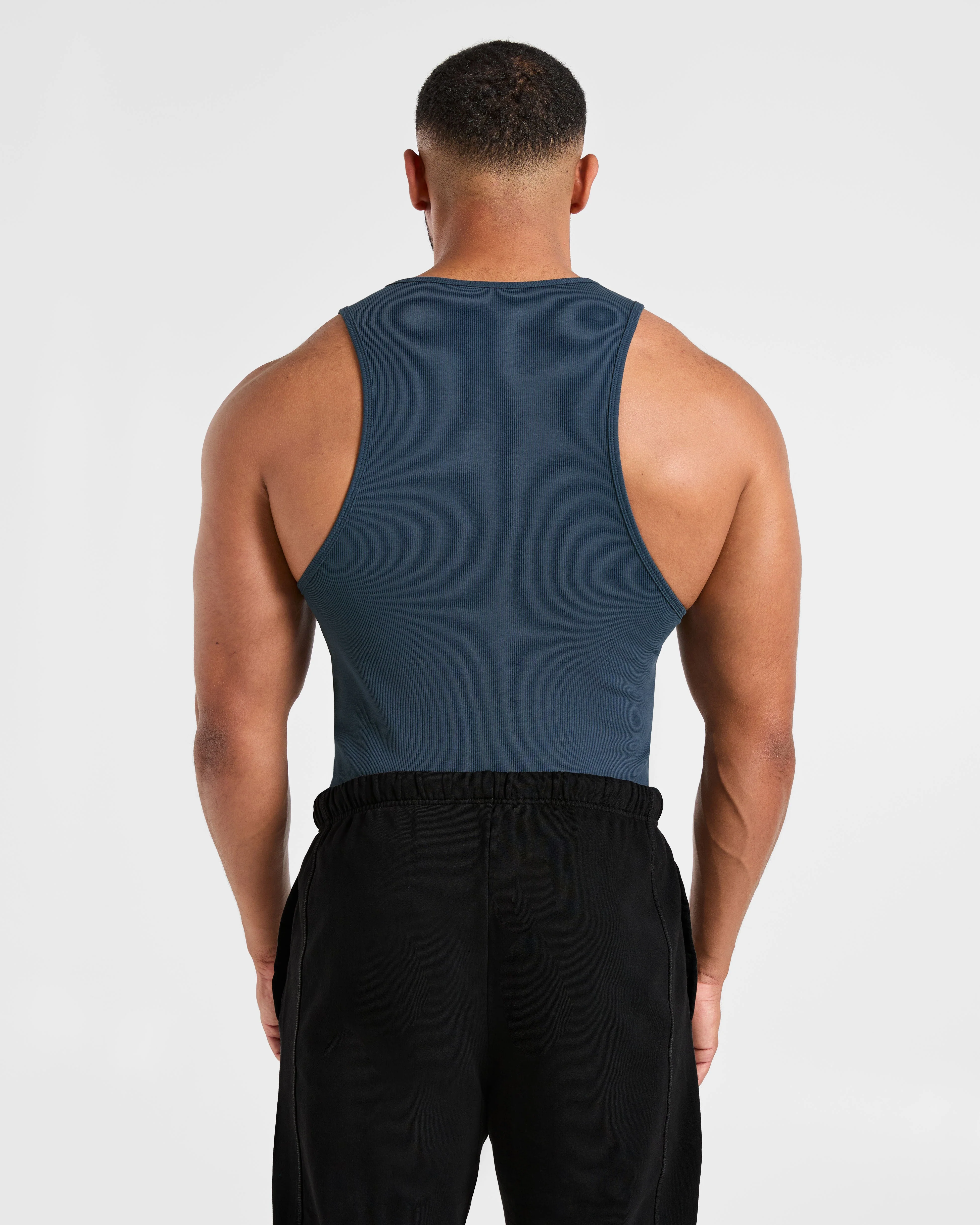 Muscle Ribbed Tank - Washed Navy - Image 2