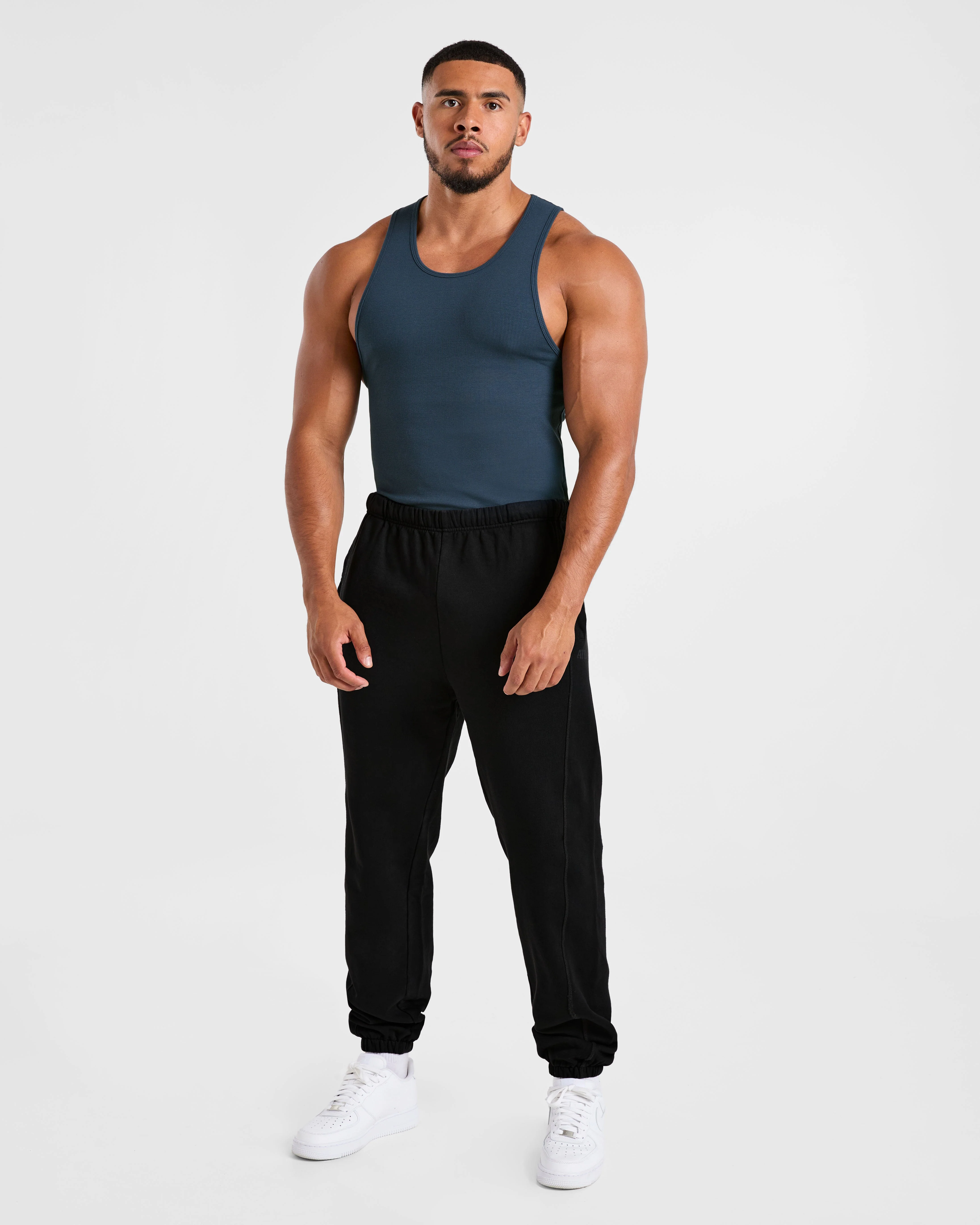Muscle Ribbed Tank - Washed Navy - Image 3