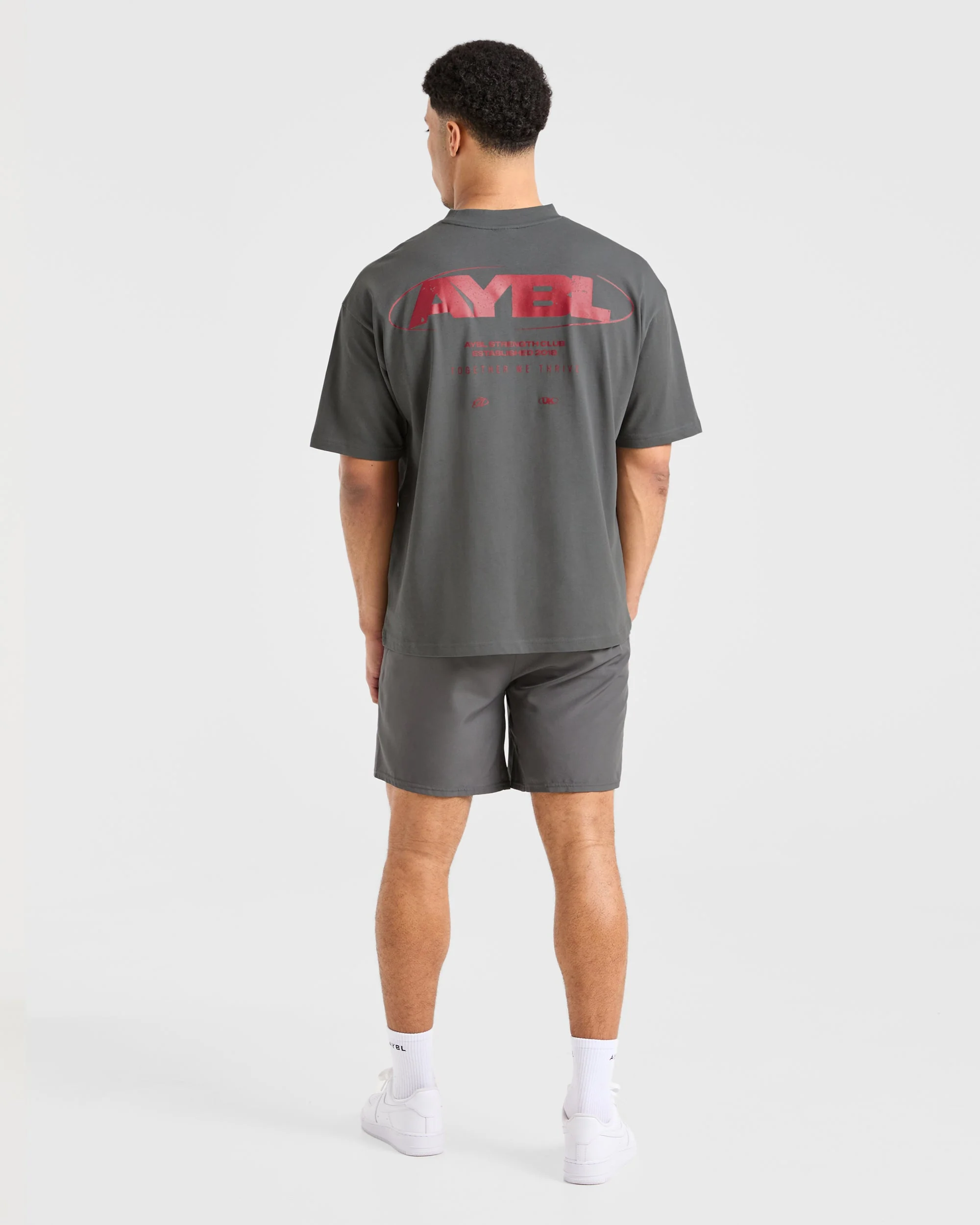 Orbit Oversized T Shirt - Charcoal/Red - Image 3