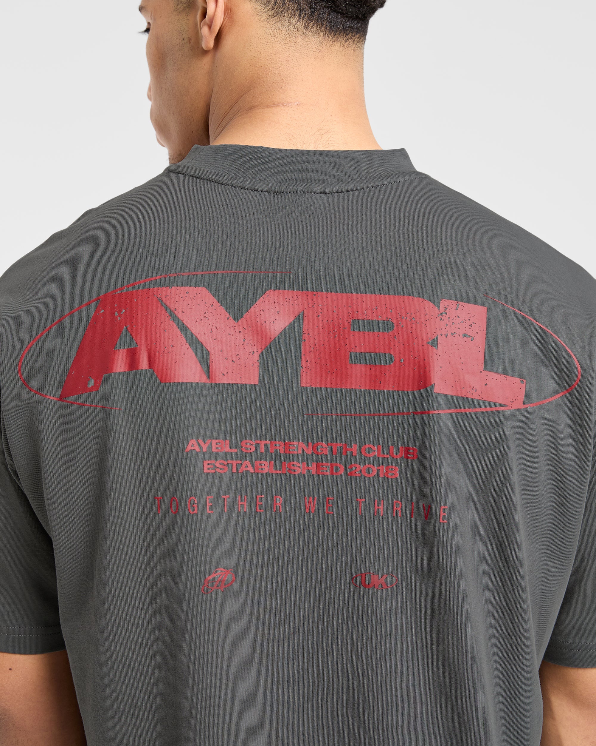 Orbit Oversized T Shirt - Charcoal/Red - Image 5