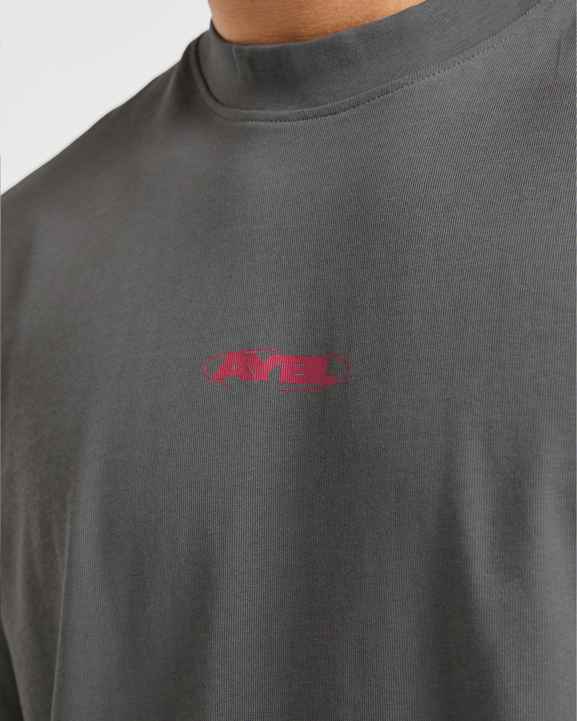 Orbit Oversized T Shirt - Charcoal/Red - Image 6