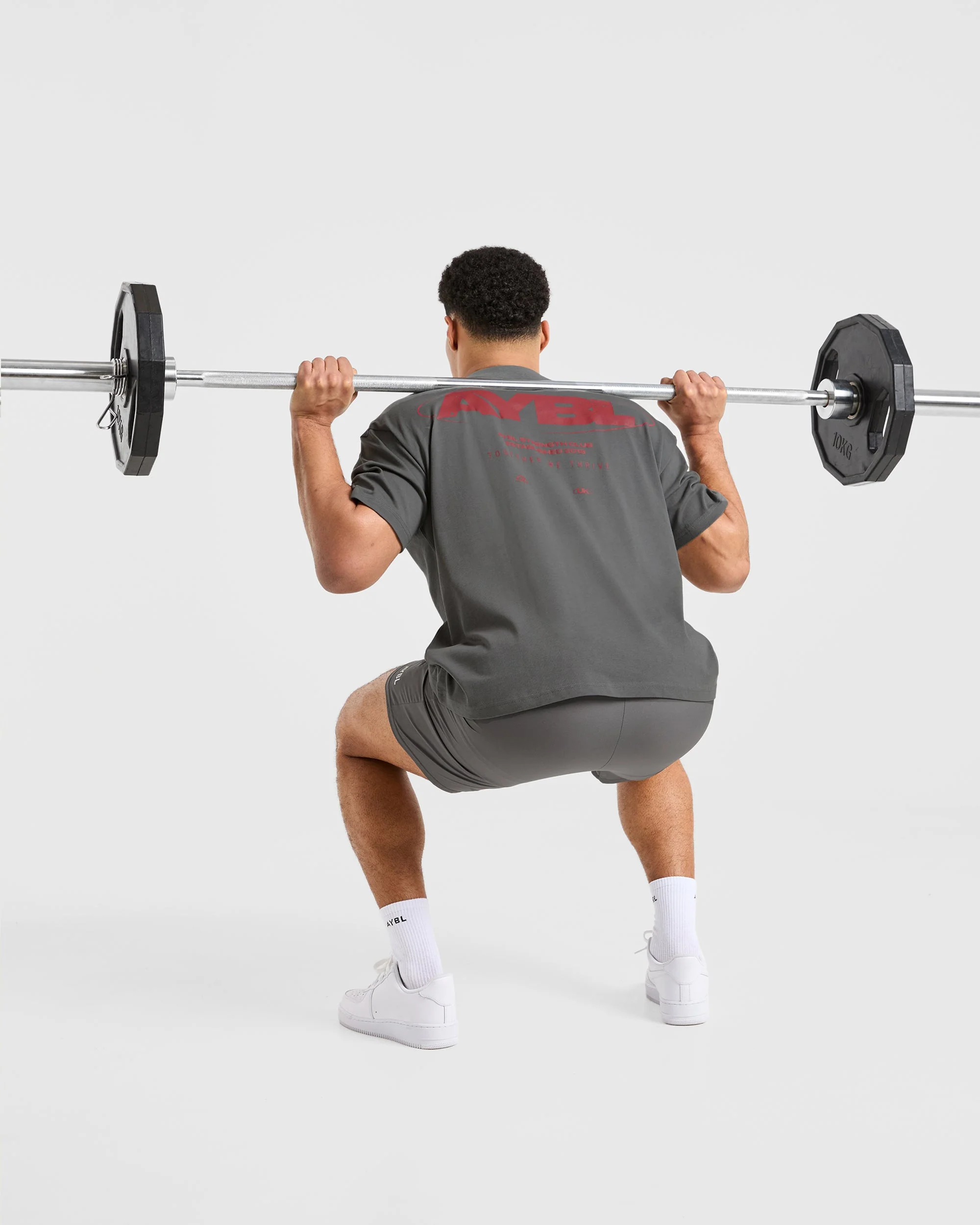 Orbit Oversized T Shirt - Charcoal/Red - Image 8