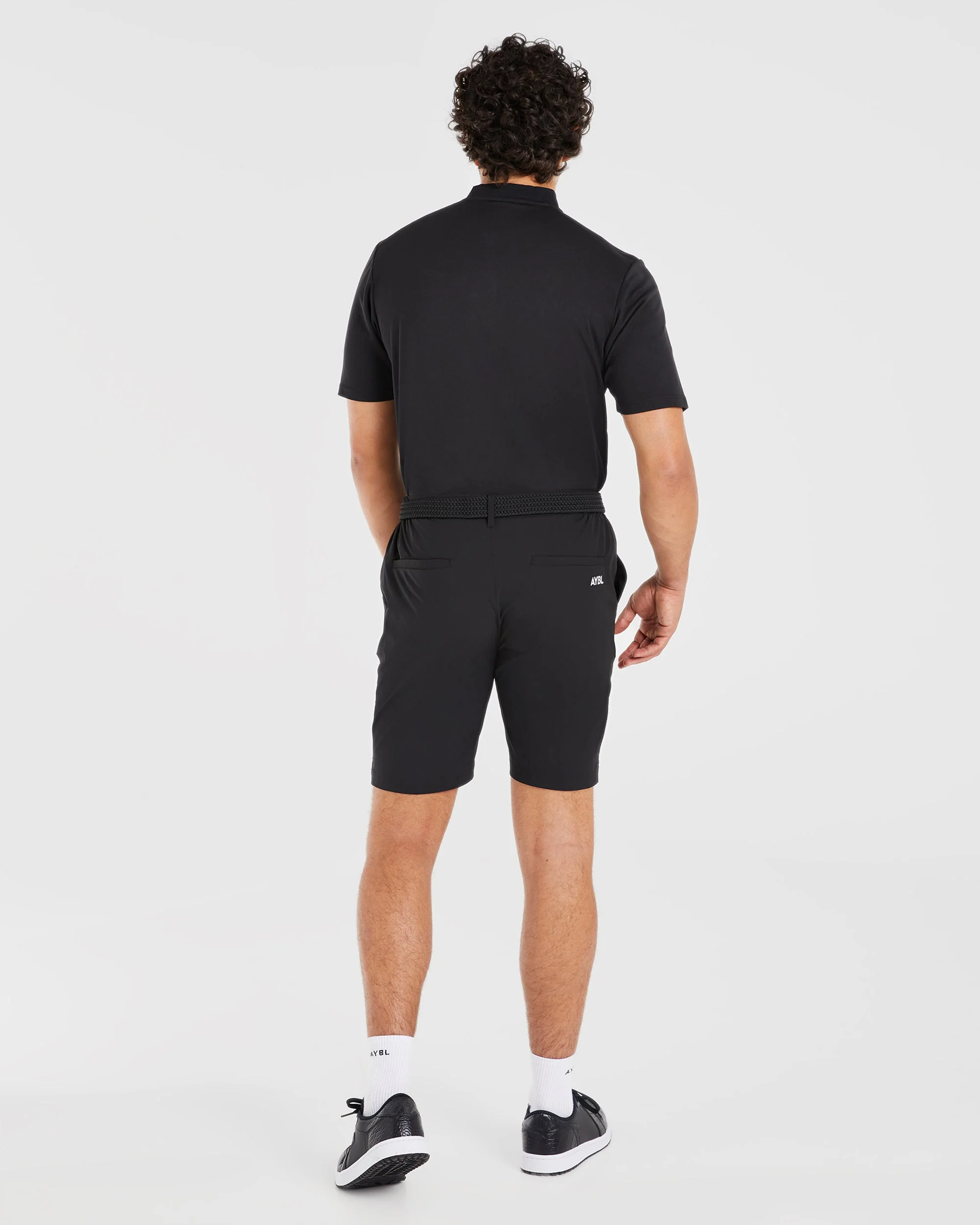 Performance Collarless Polo Shirt - Black - Image 4