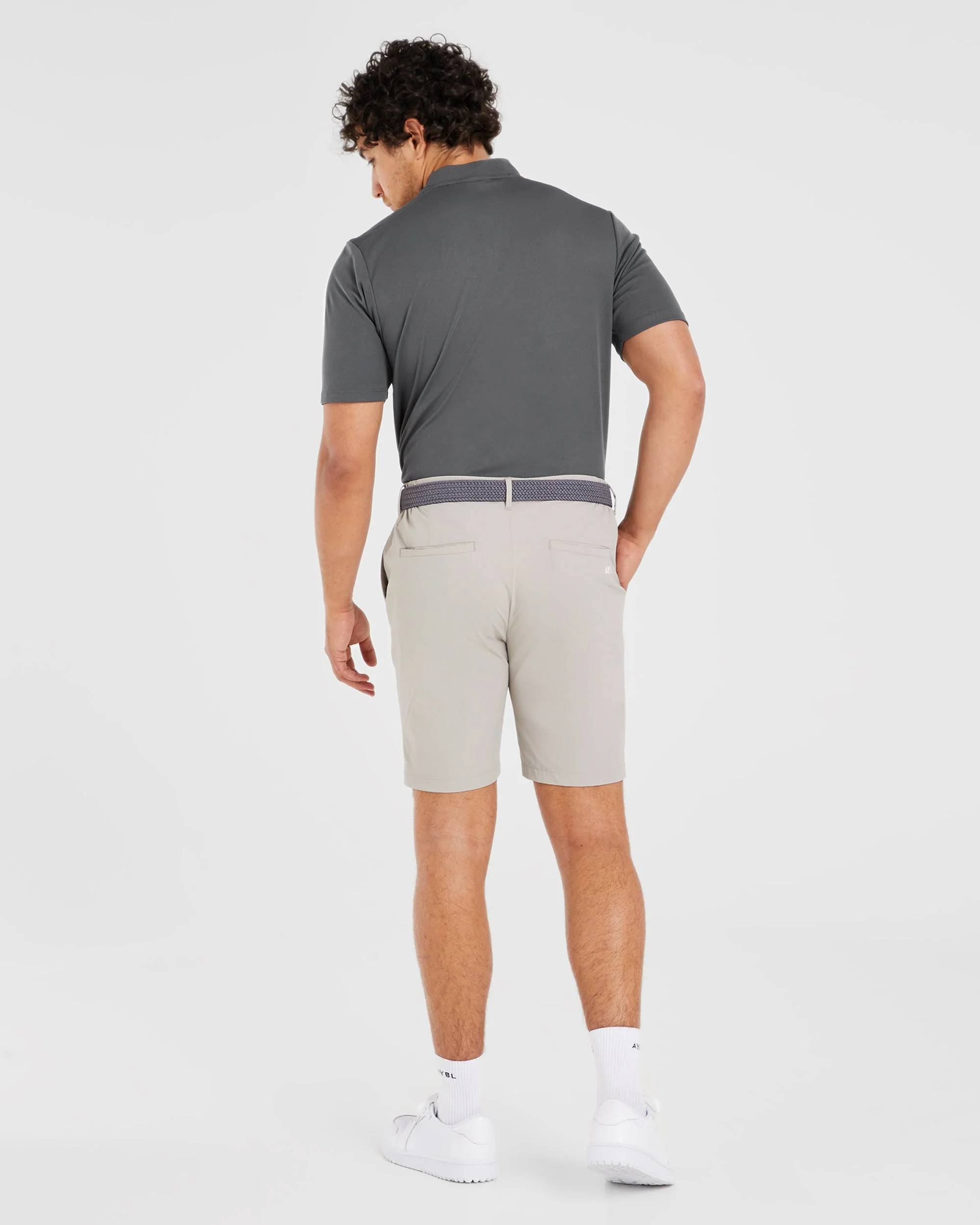 Performance Collarless Polo Shirt - Charcoal - Image 4