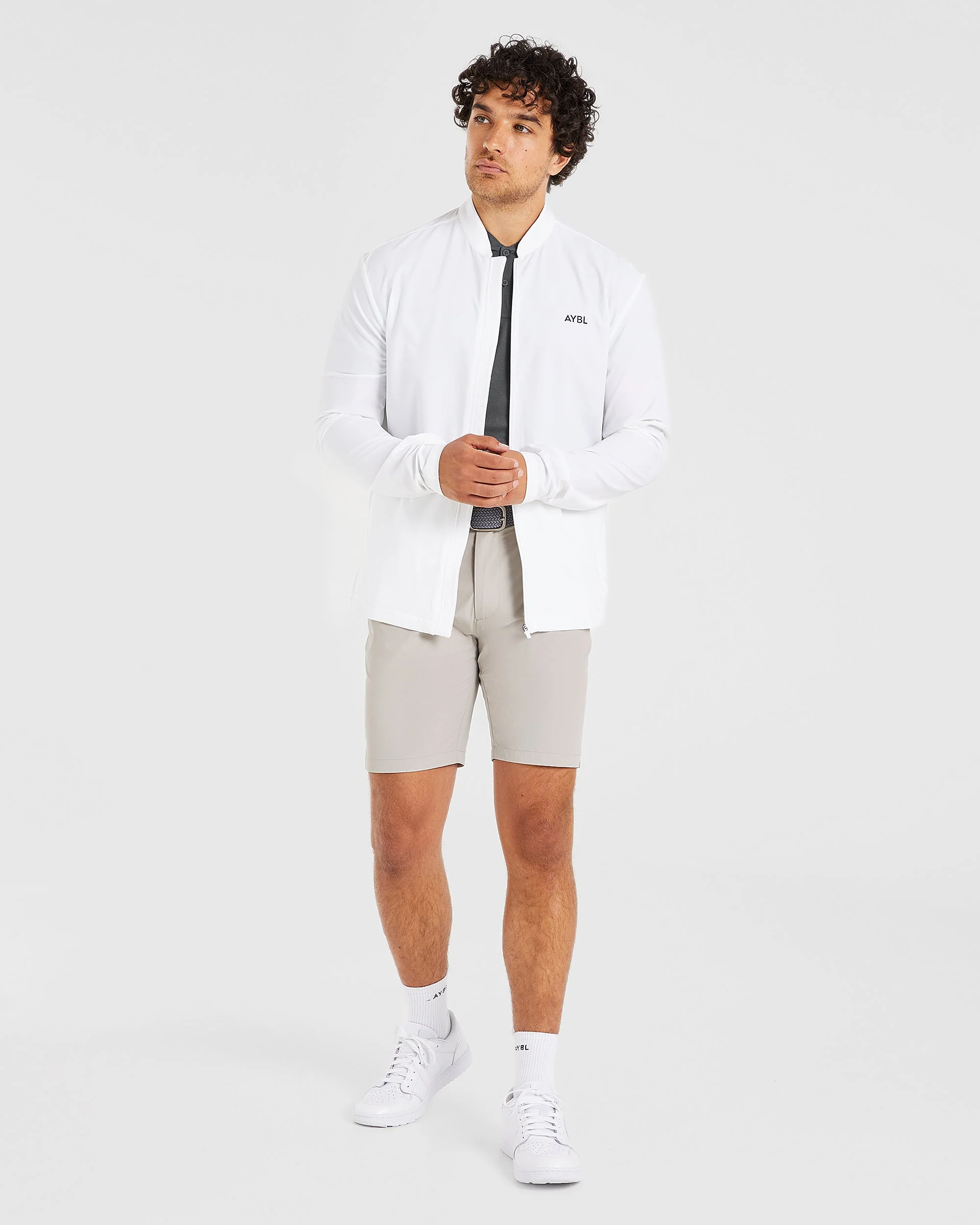 Performance Collarless Polo Shirt - Charcoal - Image 7