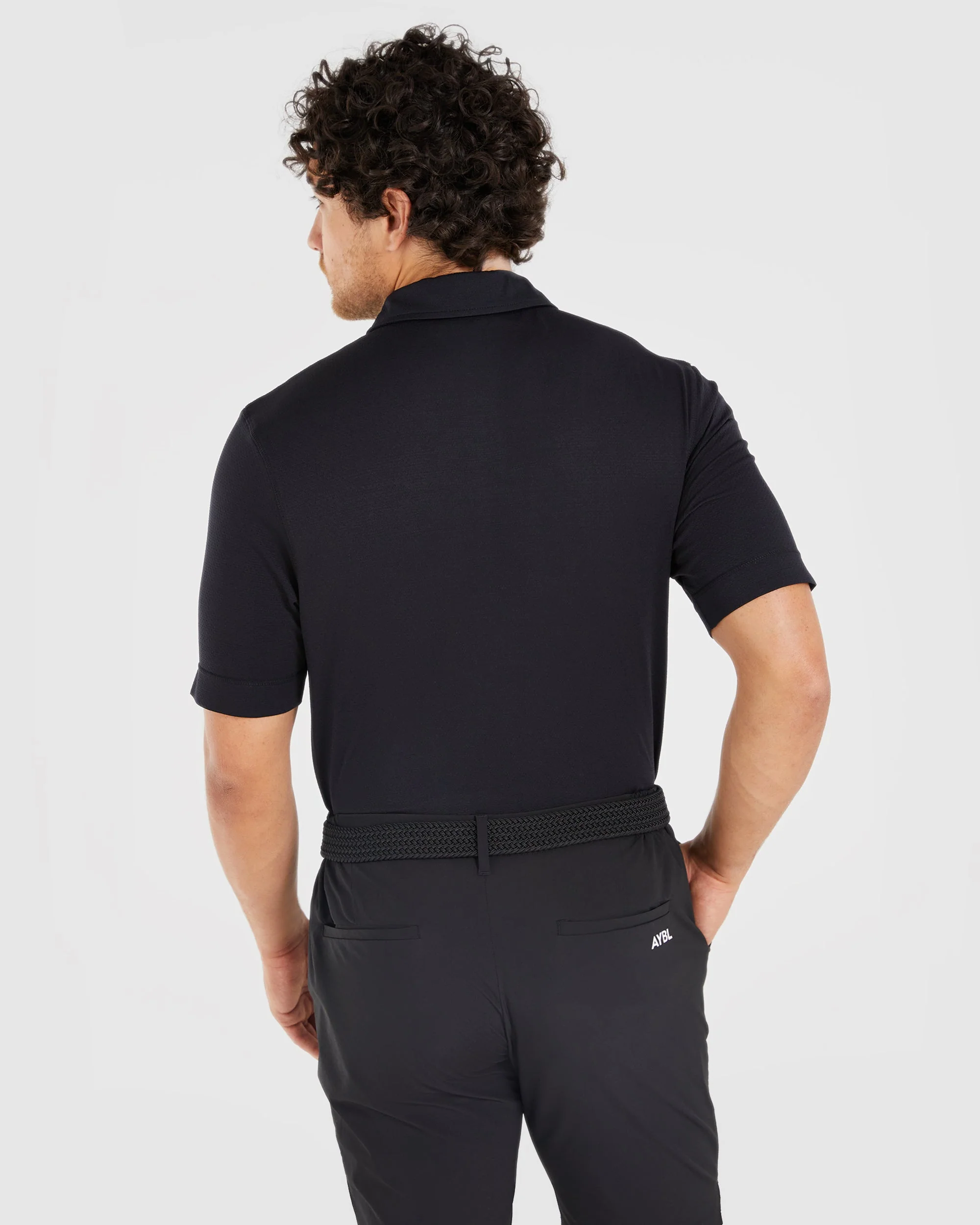 Performance Seamless Polo Shirt - Black - Image 2