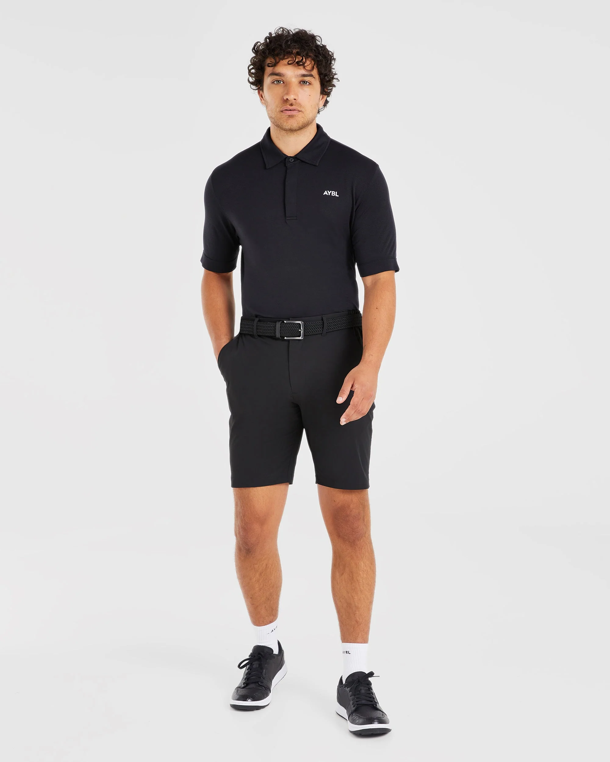 Performance Seamless Polo Shirt - Black - Image 3