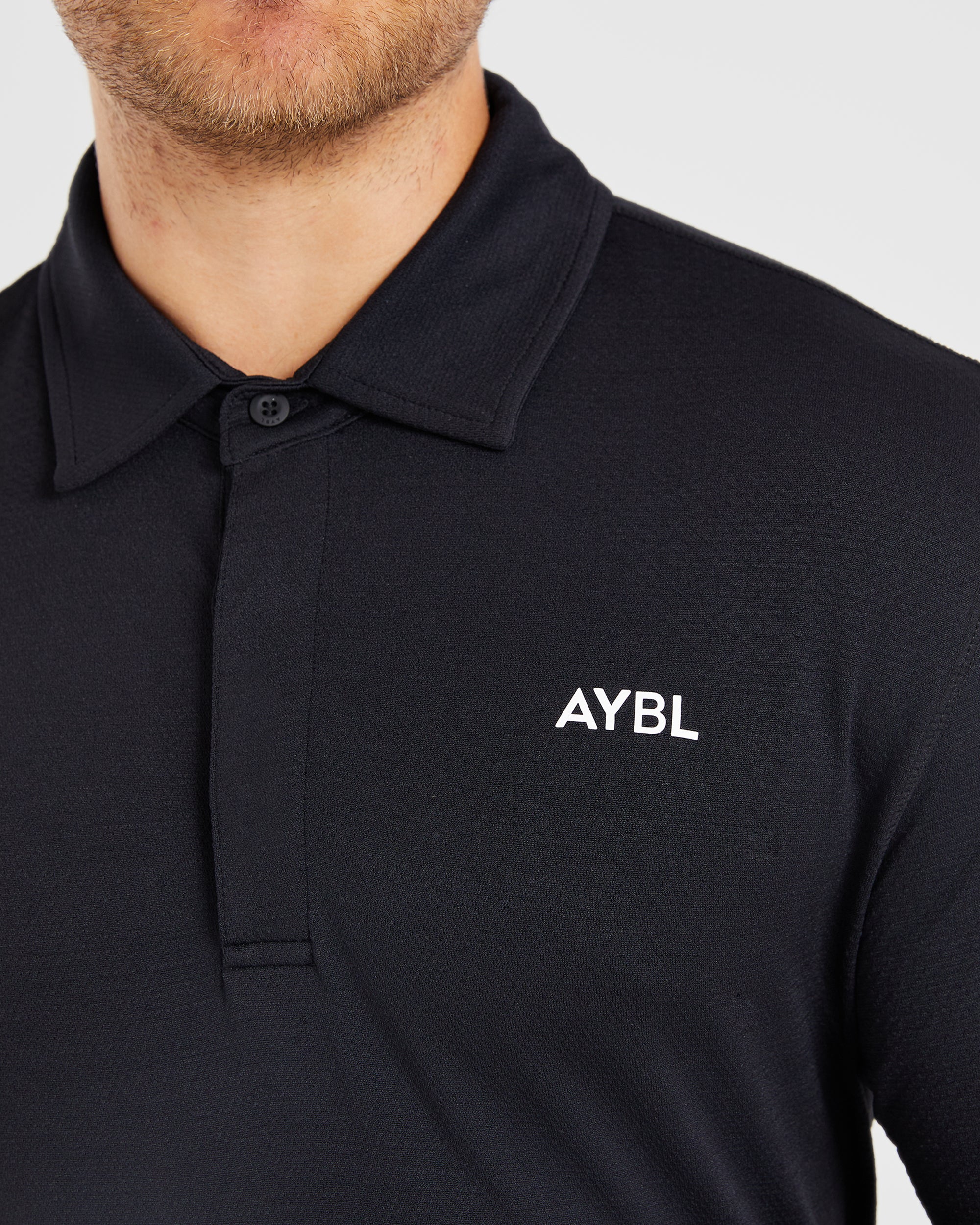 Performance Seamless Polo Shirt - Black - Image 6