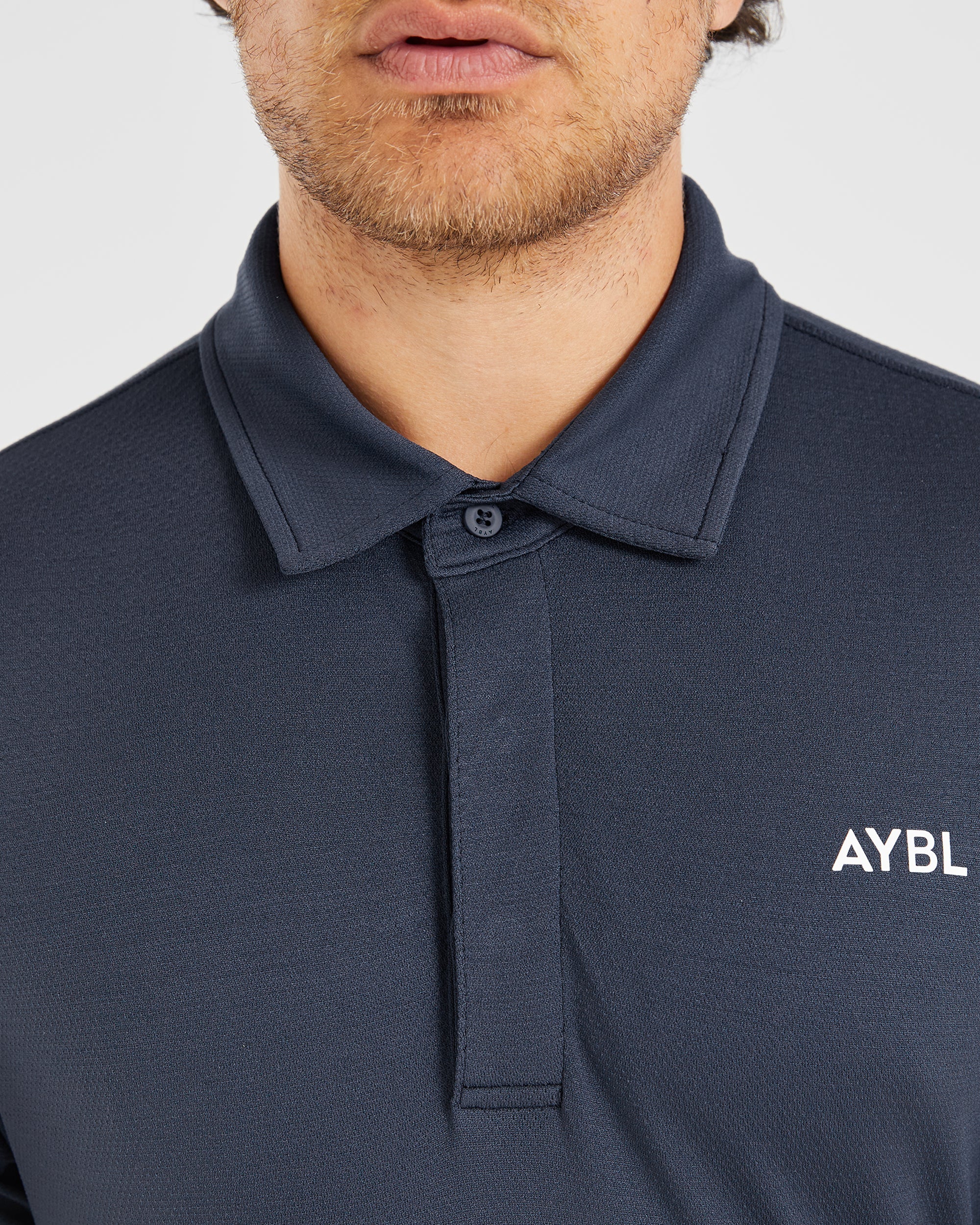 Performance Seamless Polo Shirt - Navy - Image 6