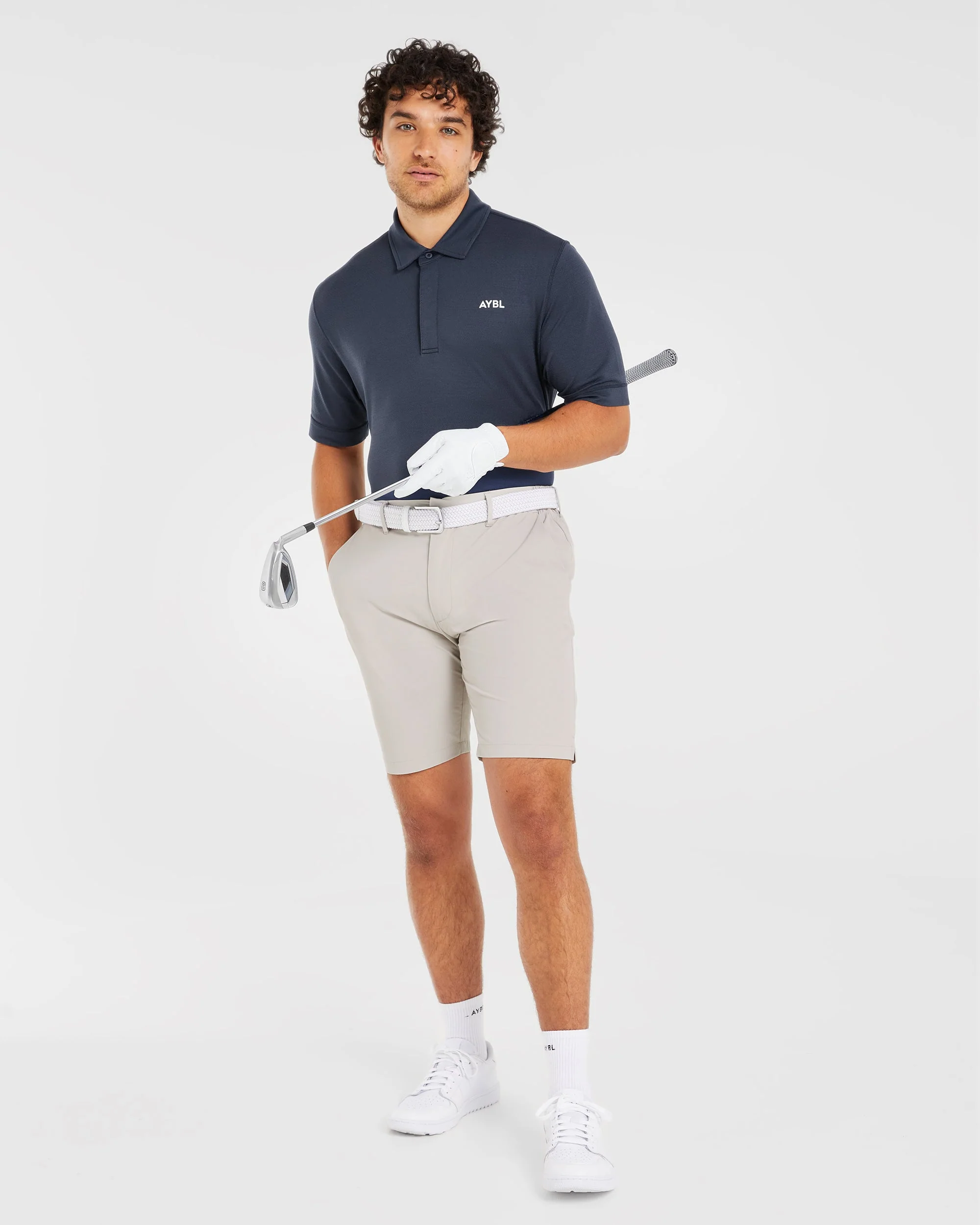 Performance Seamless Polo Shirt - Navy - Image 7
