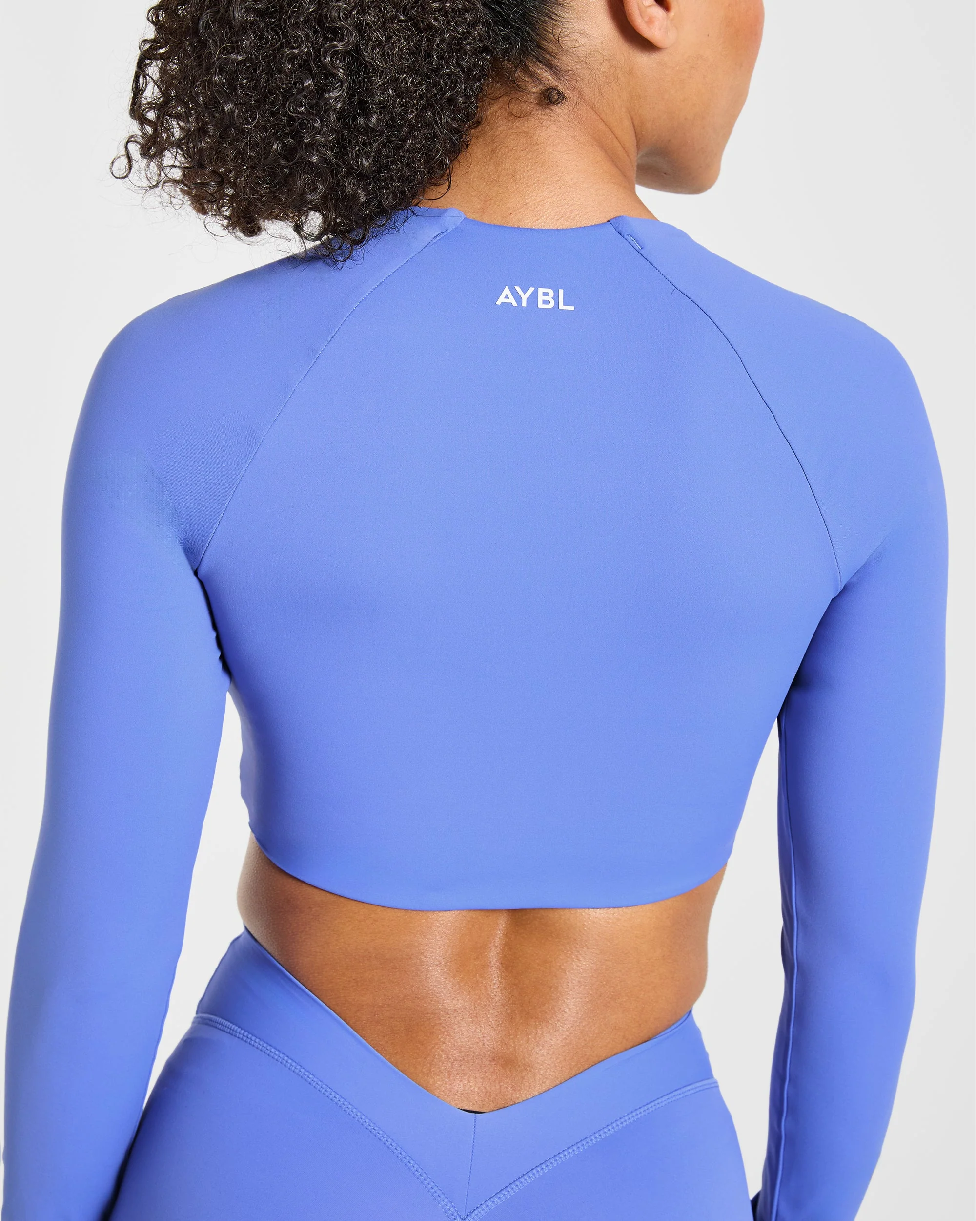 Physique Long Sleeve Crop Top - Cornflower Purple - Image 5