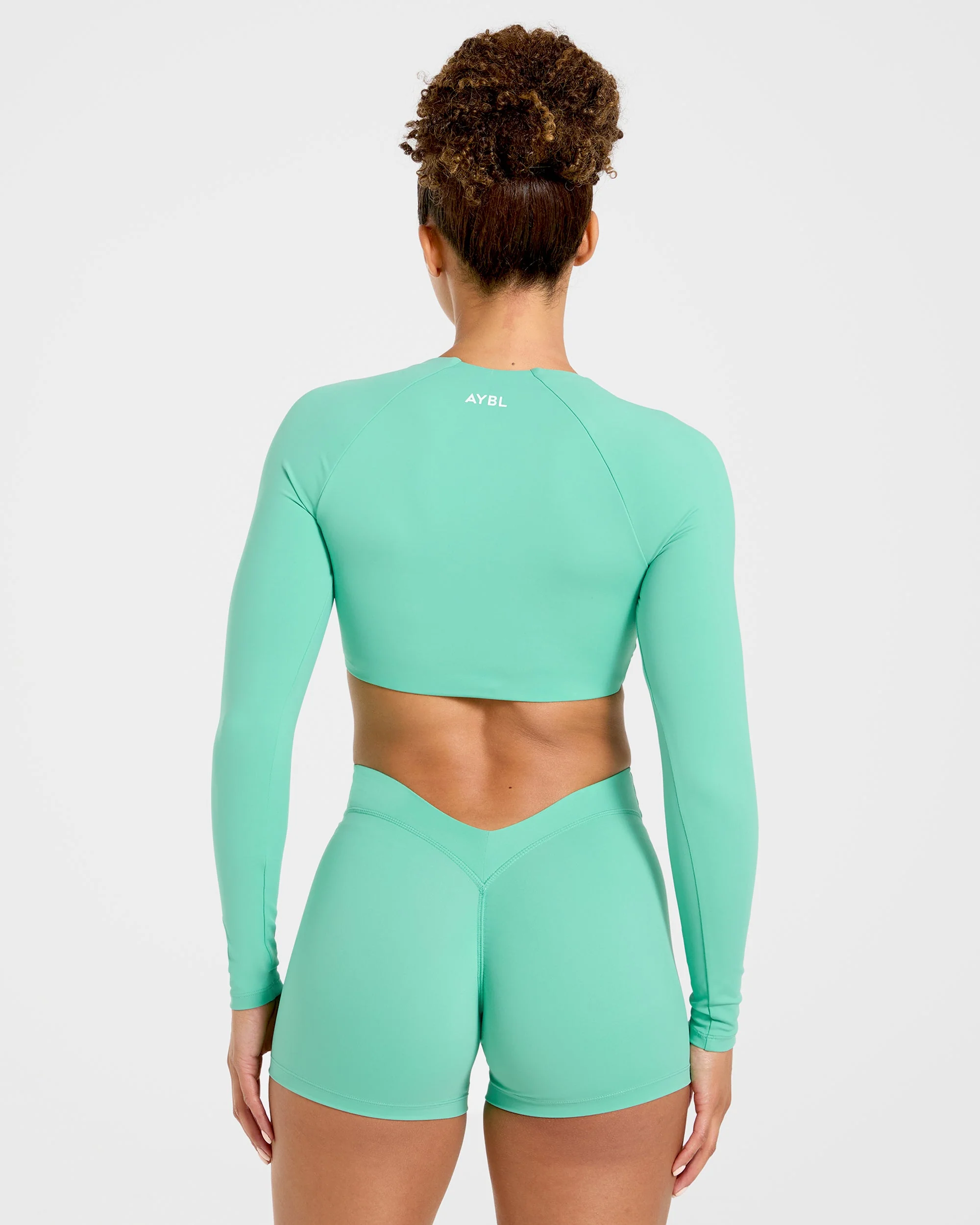 Physique Long Sleeve Crop Top - Summer Green - Image 2