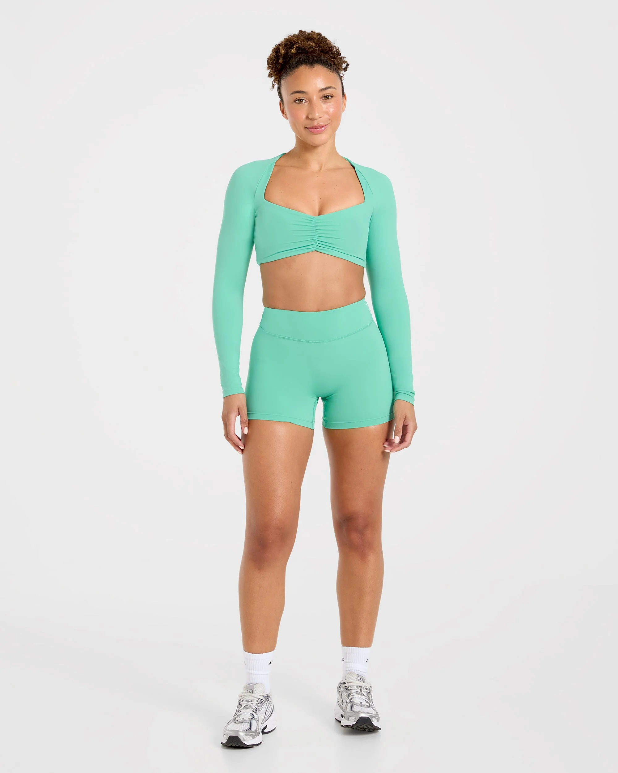 Physique Long Sleeve Crop Top - Summer Green - Image 3