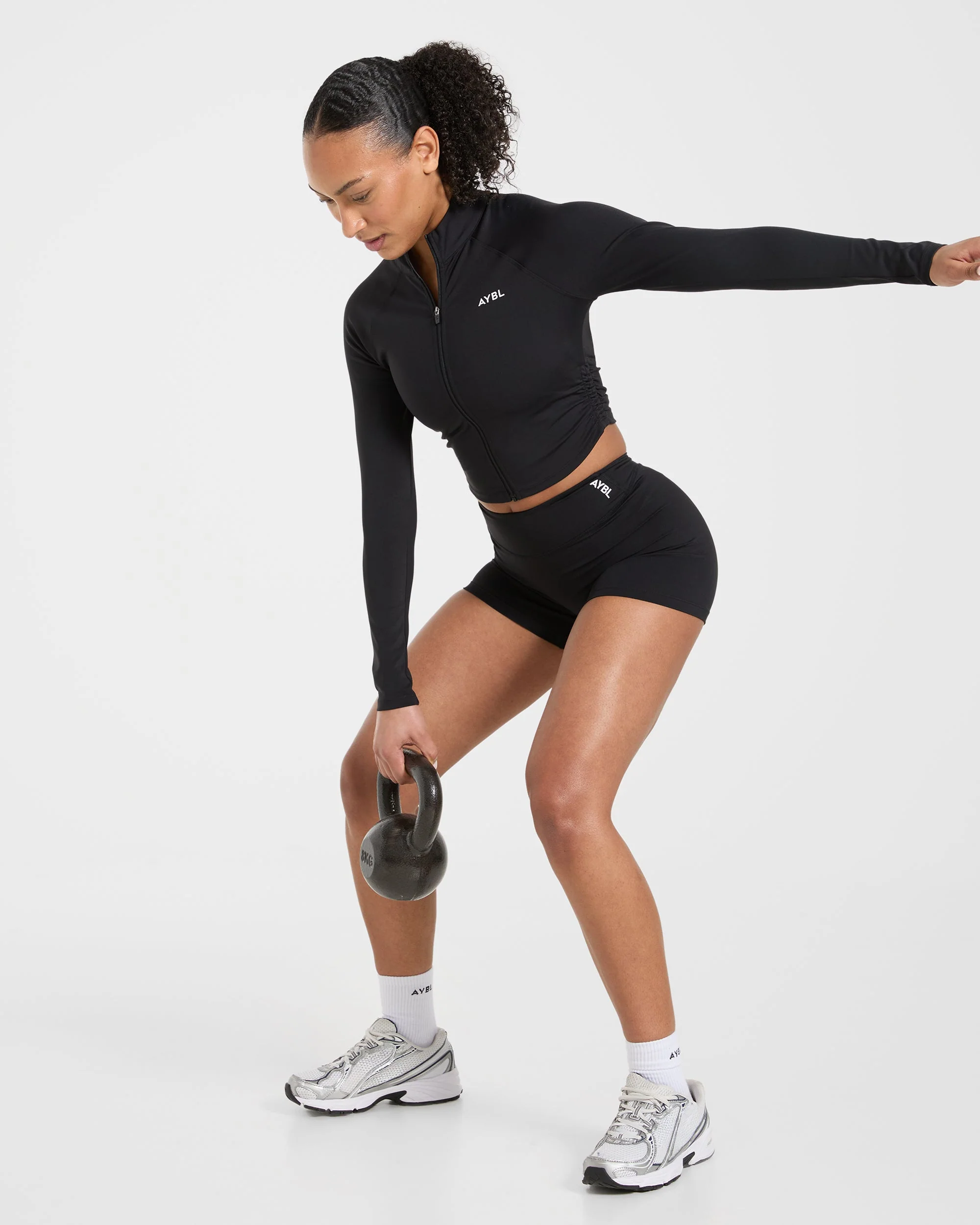 Physique Zip Up Jacket - Black - Image 8