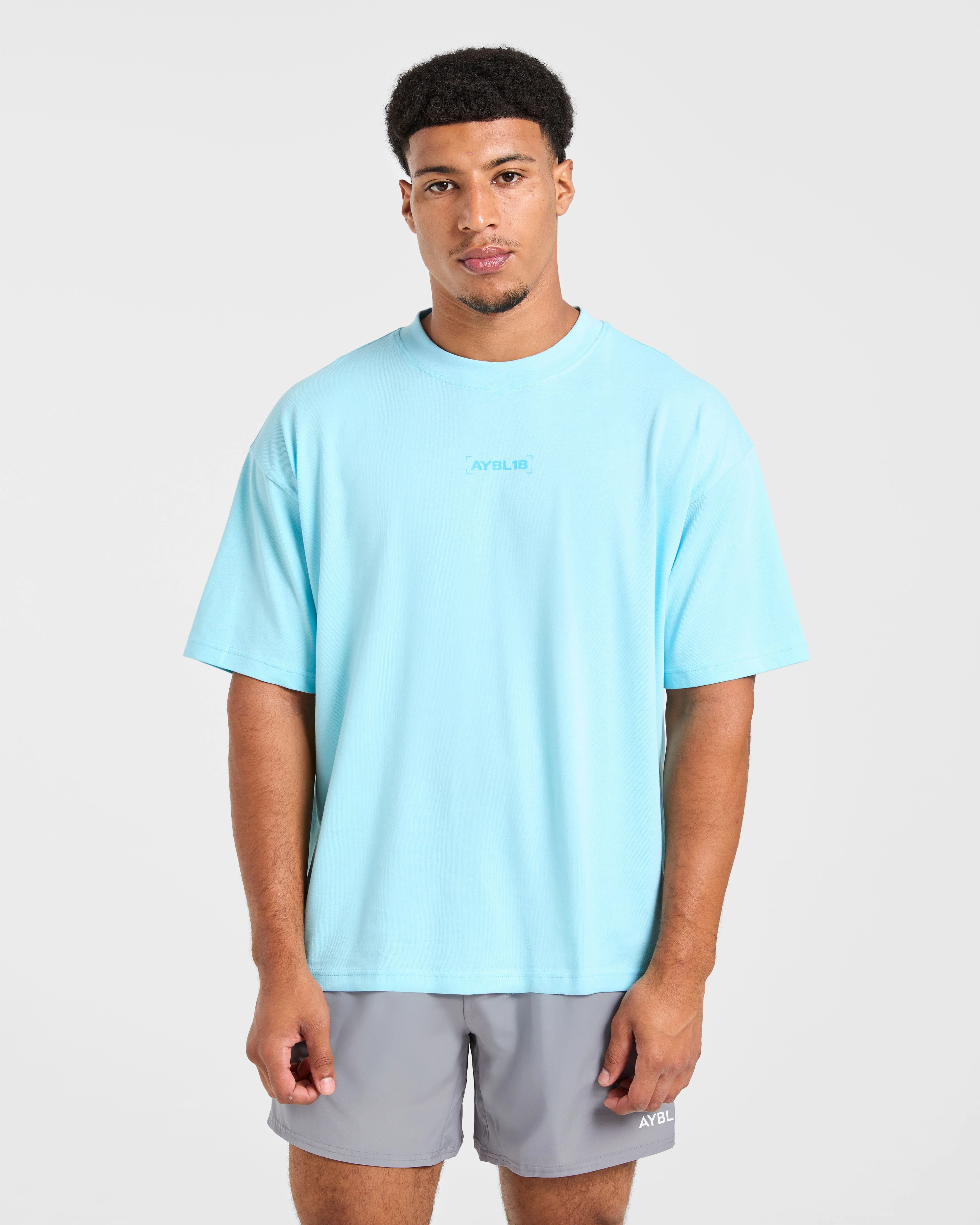 Power Club Oversized T Shirt - Light Blue - Image 2