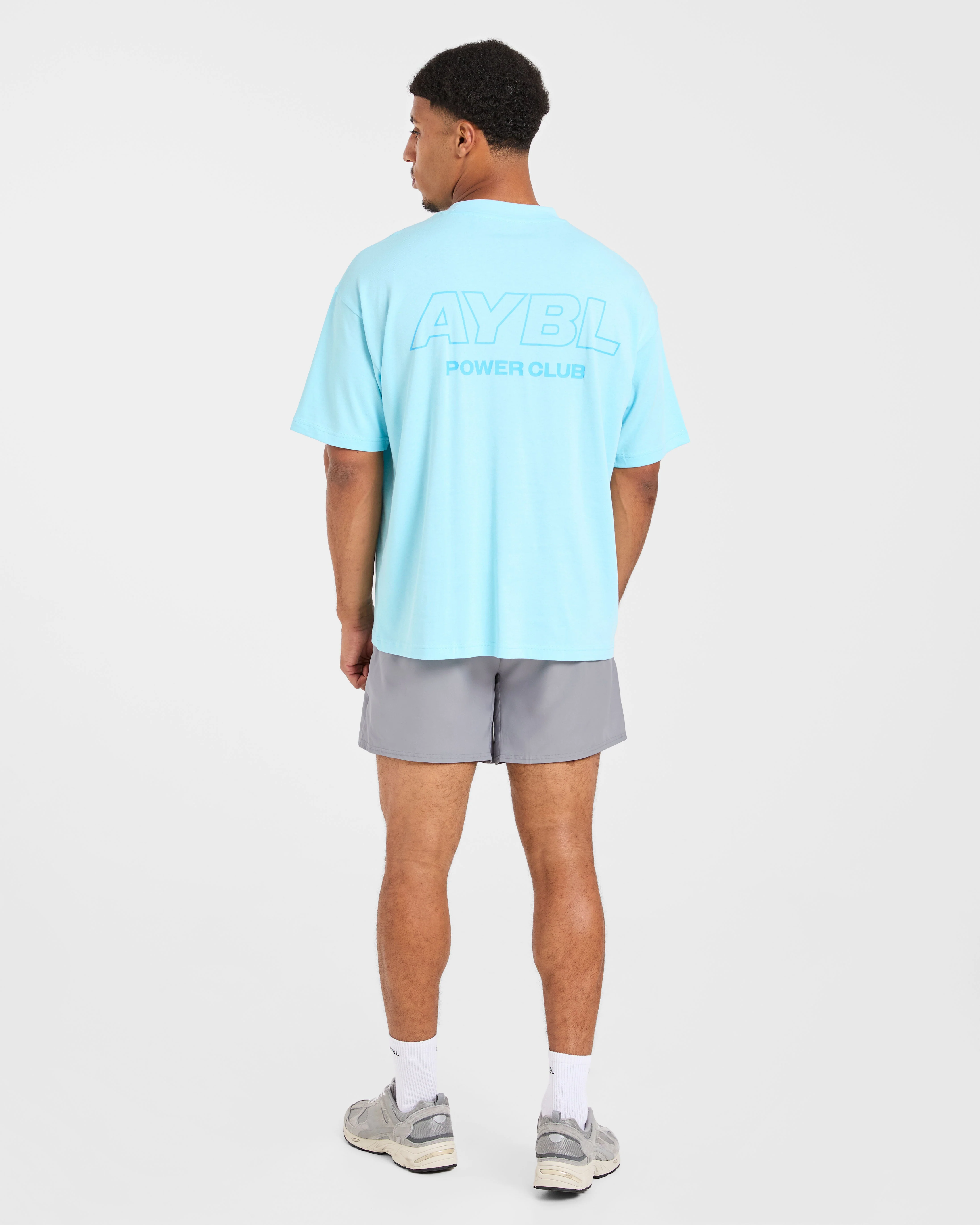 Power Club Oversized T Shirt - Light Blue - Image 4