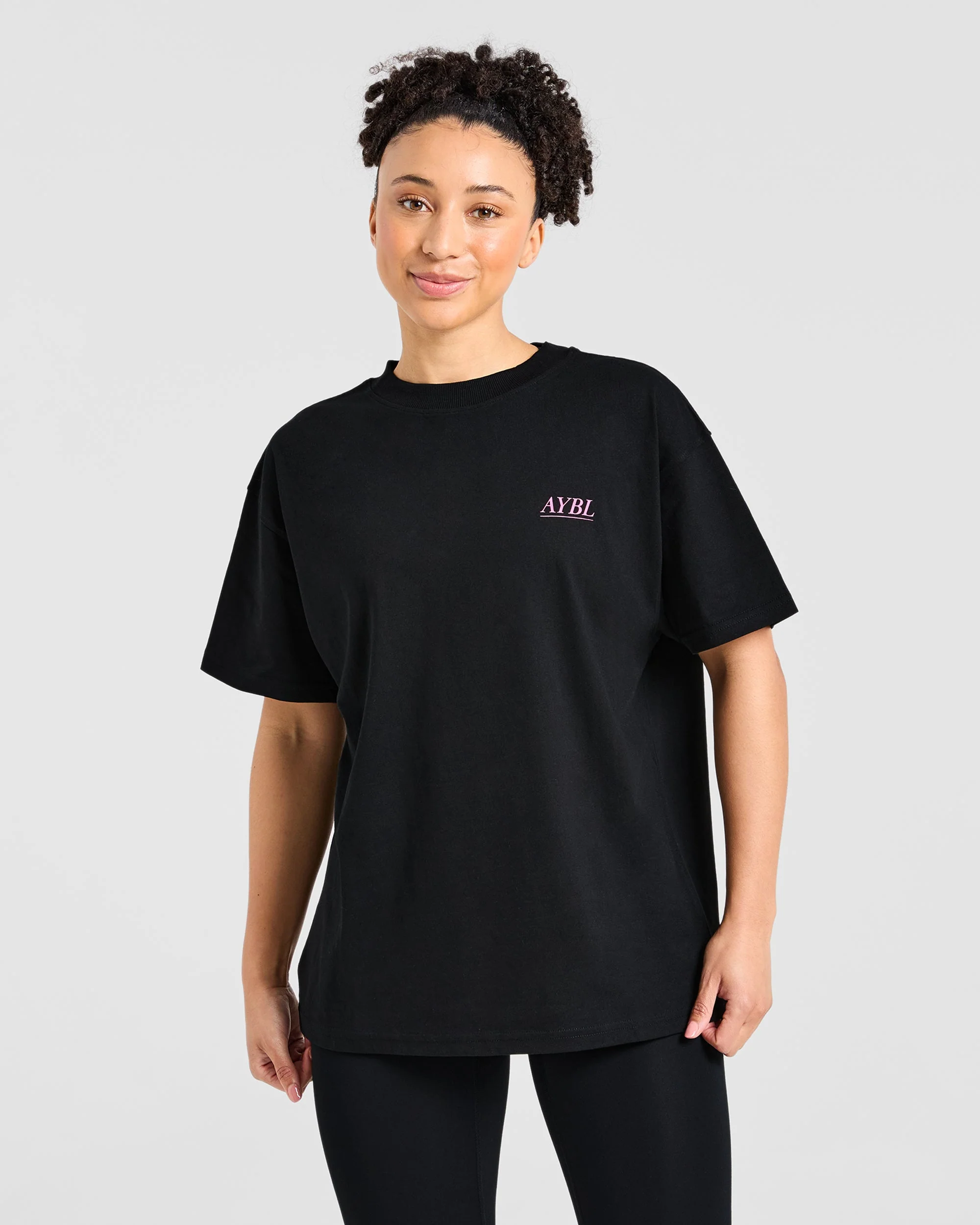 Power Lifting Illustration T Shirt - Black/Pink - Image 2