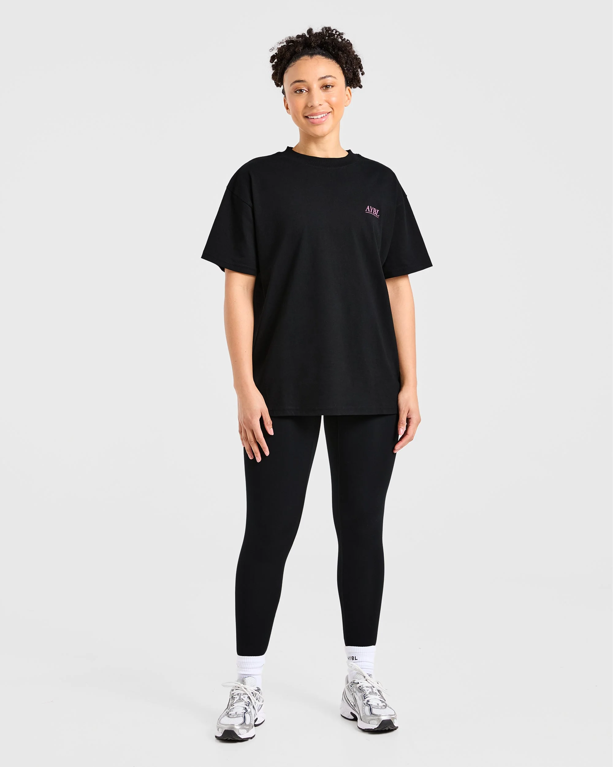 Power Lifting Illustration T Shirt - Black/Pink - Image 4