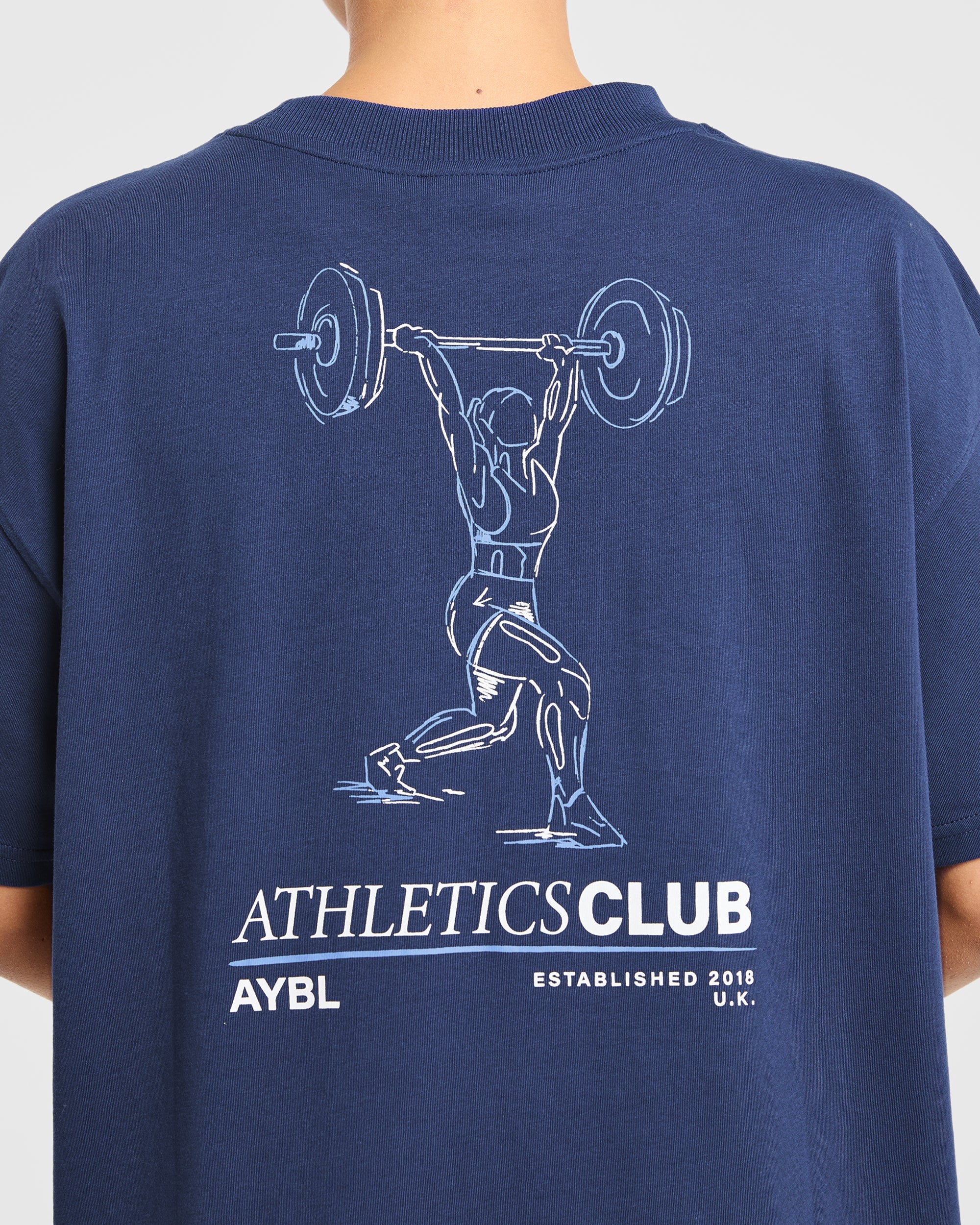 Power Lifting Illustration T Shirt - Blue - Image 6