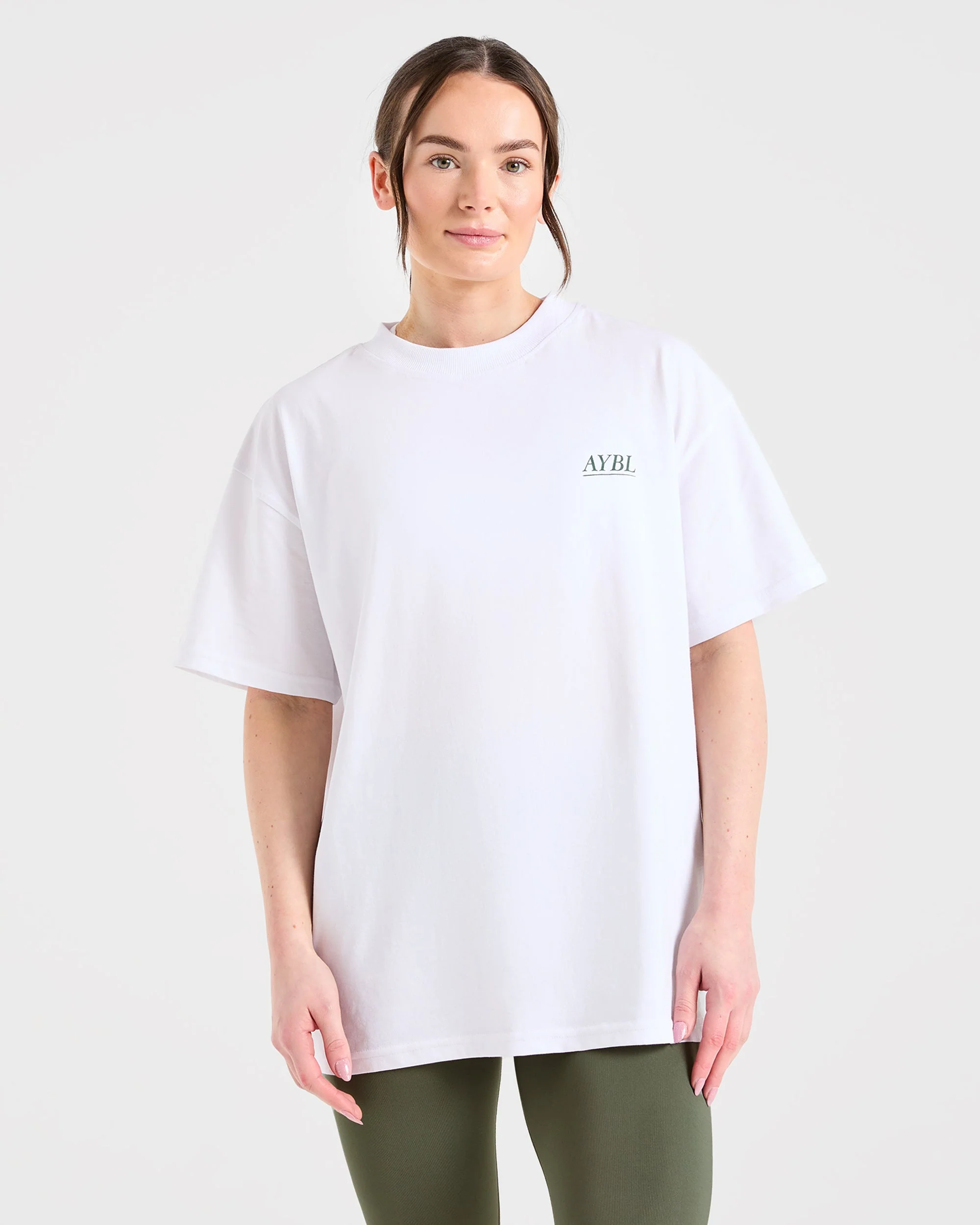 Power Lifting Illustration T Shirt - White/Green - Image 2