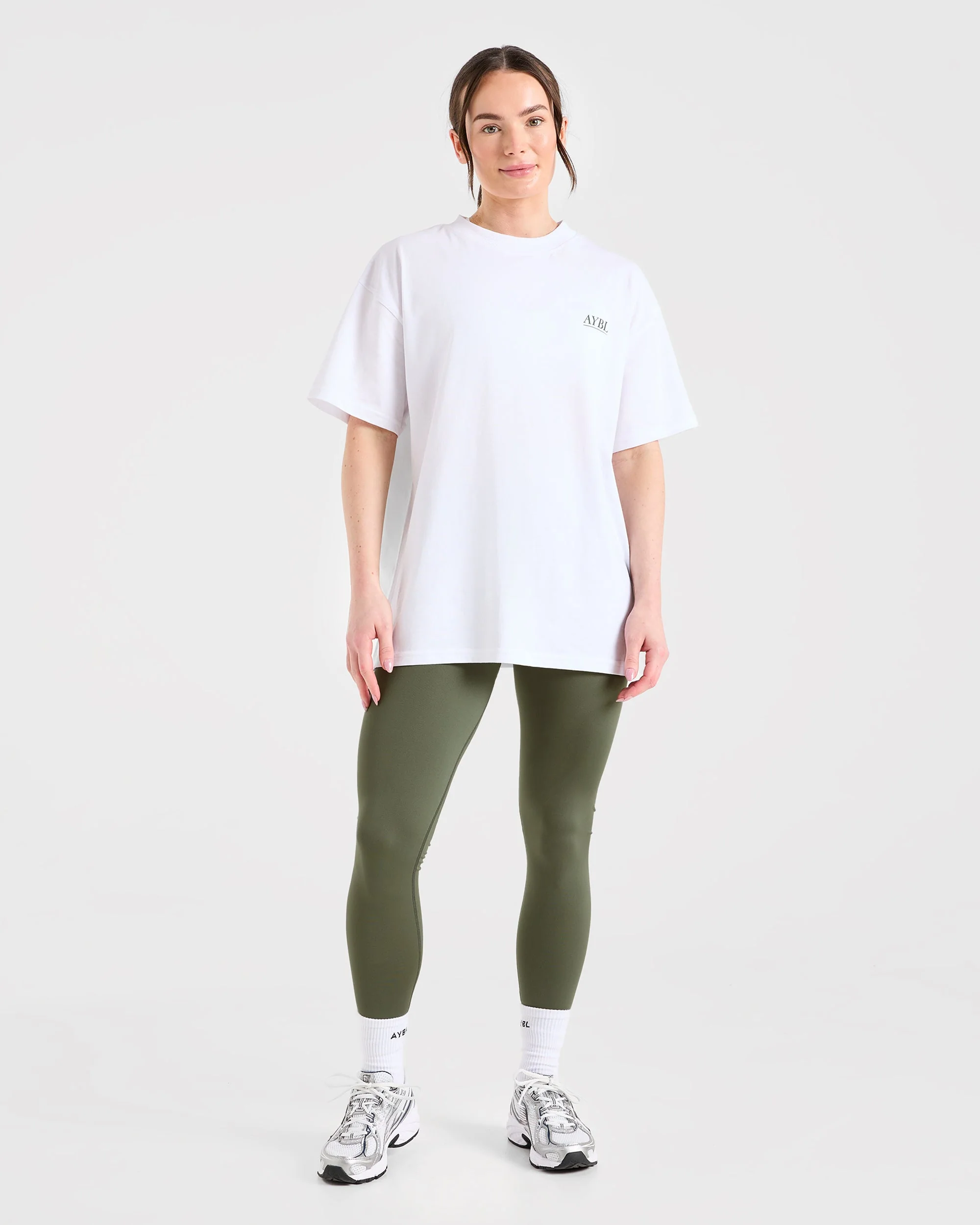 Power Lifting Illustration T Shirt - White/Green - Image 4