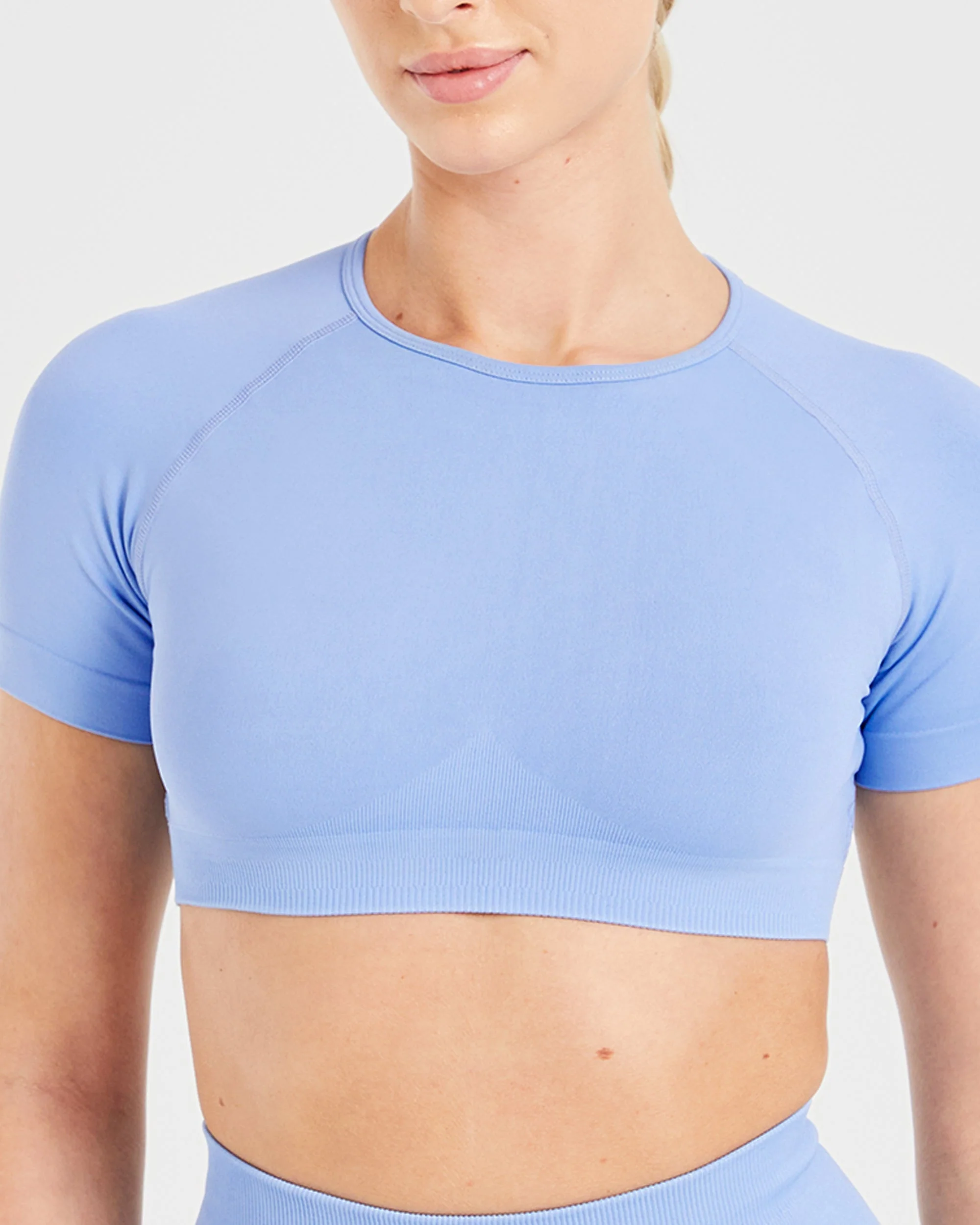 Power Seamless Crop Top - Blue - Image 5