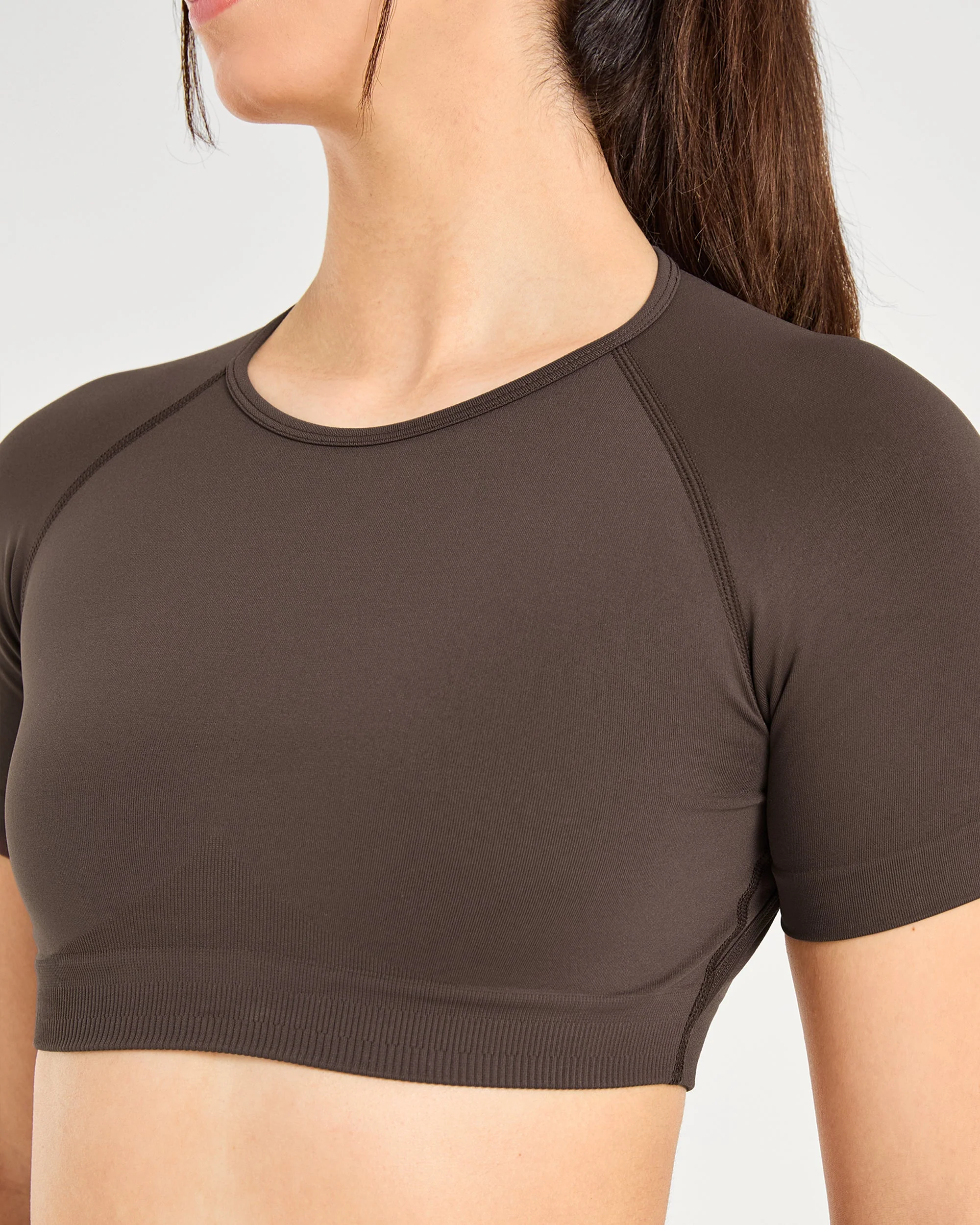 Power Seamless Crop Top - Chestnut Brown - Image 5