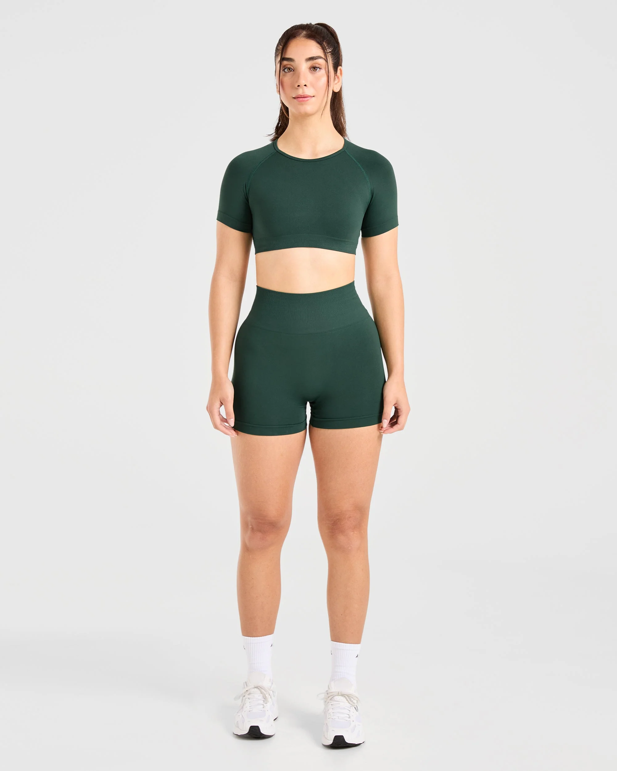Power Seamless Crop Top - Evergreen - Image 3