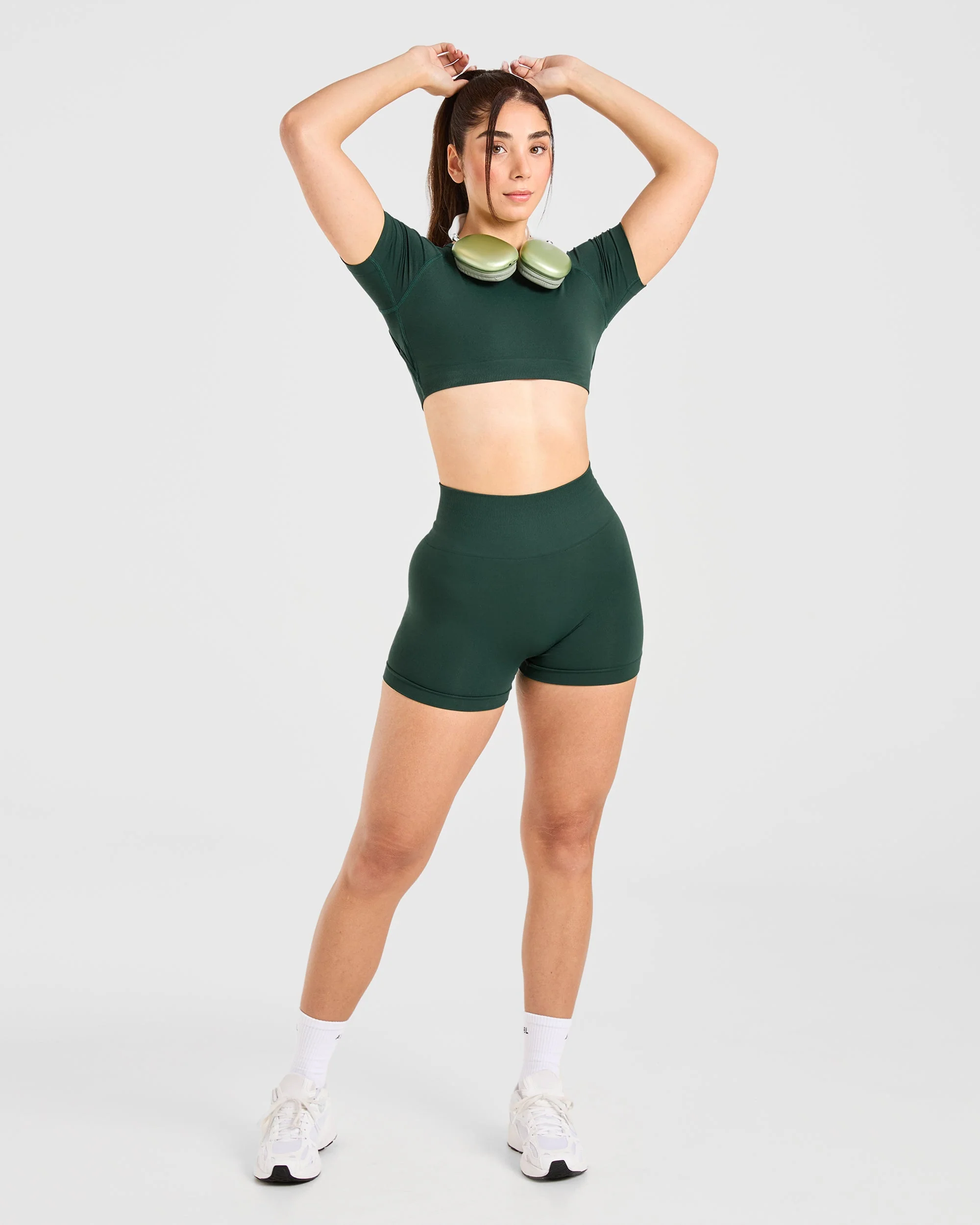 Power Seamless Crop Top - Evergreen - Image 7
