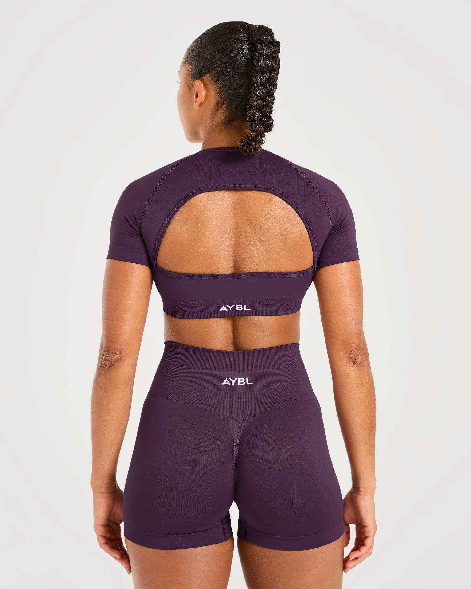 Power Seamless Crop Top - Grape Wine - Image 2