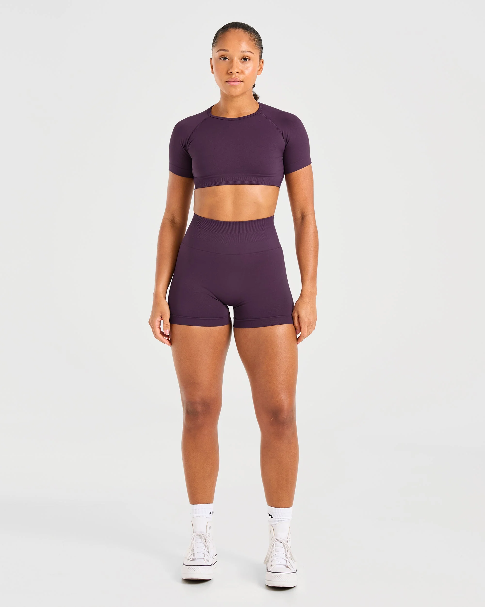 Power Seamless Crop Top - Grape Wine - Image 3