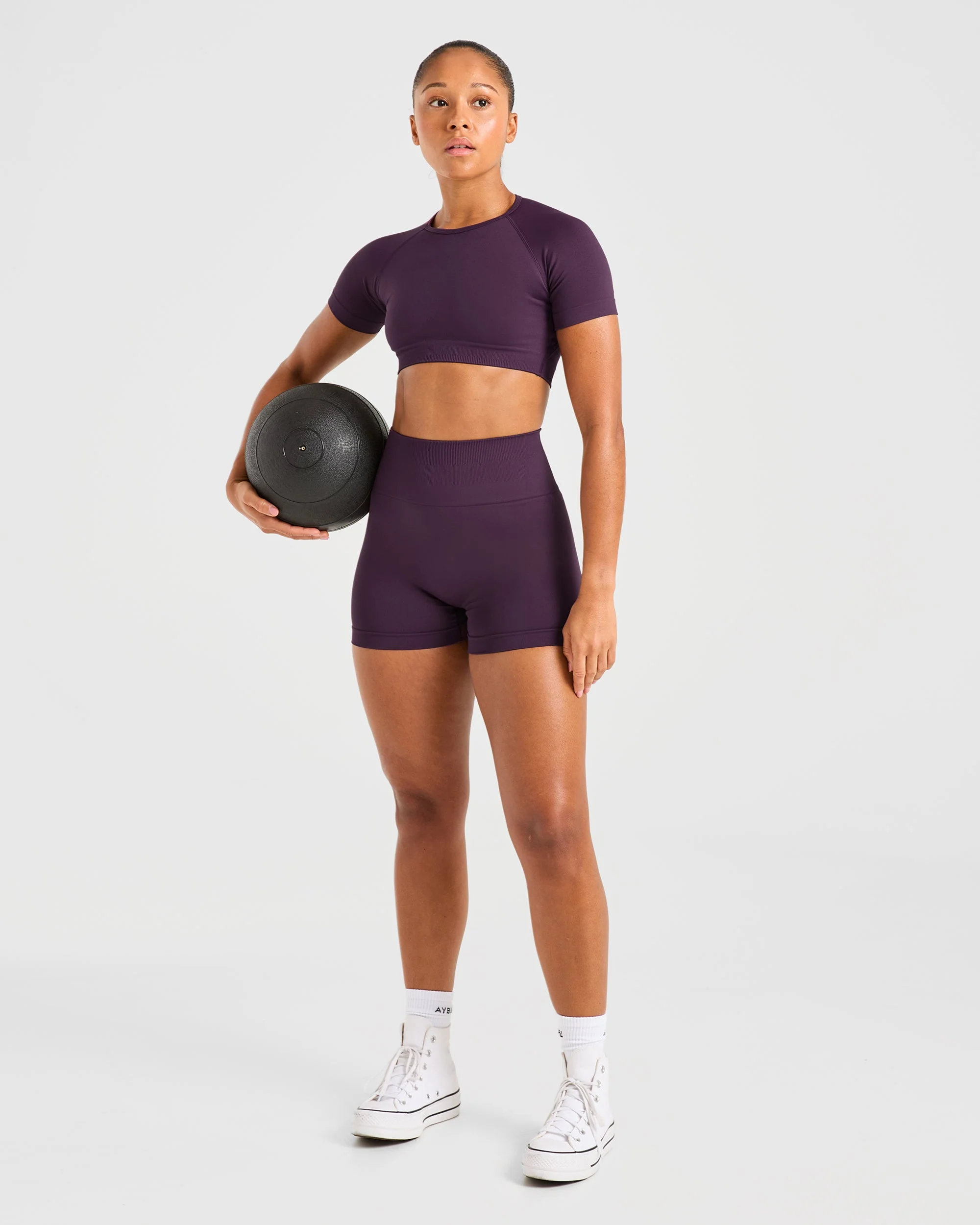 Power Seamless Crop Top - Grape Wine - Image 7