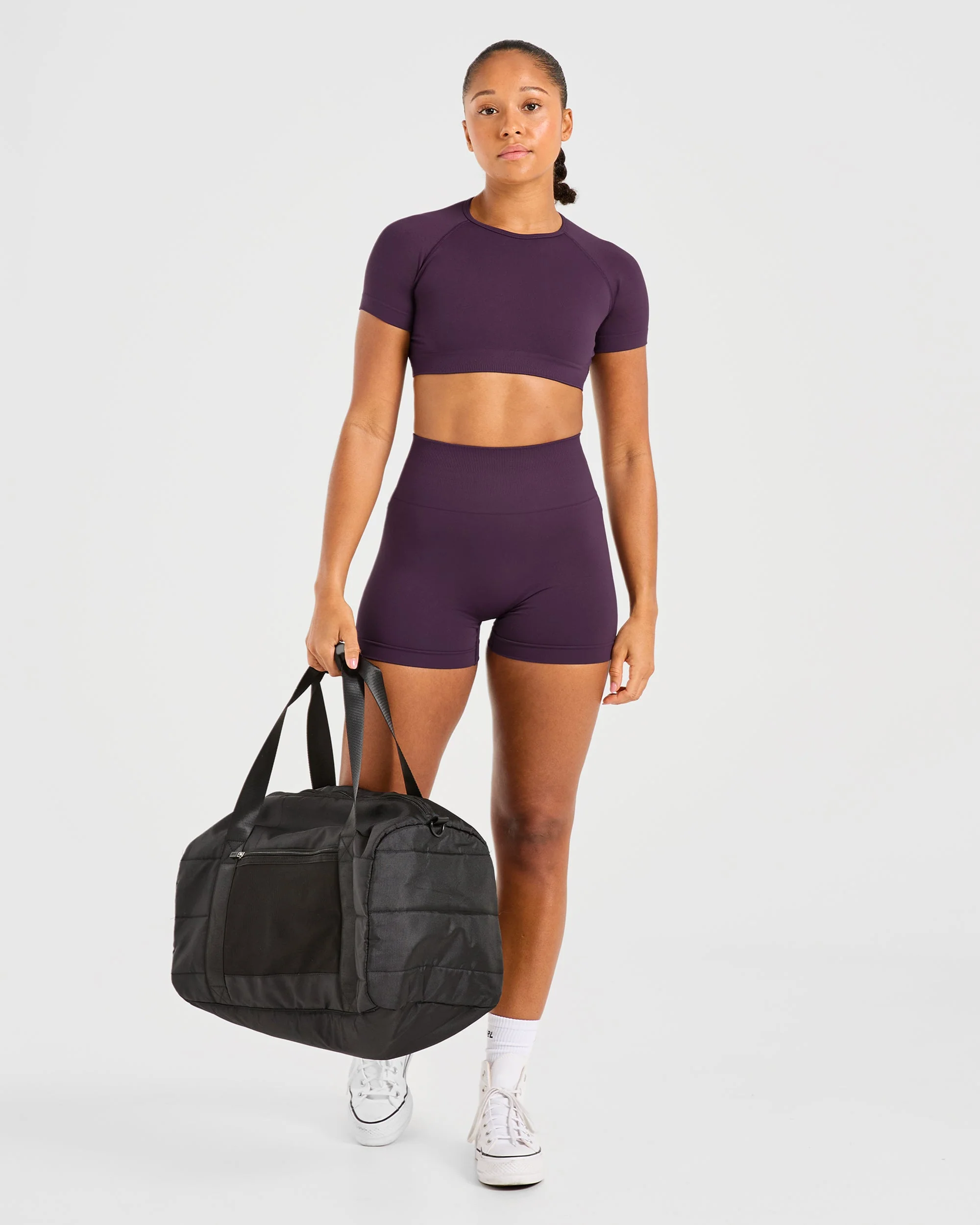 Power Seamless Crop Top - Grape Wine - Image 8