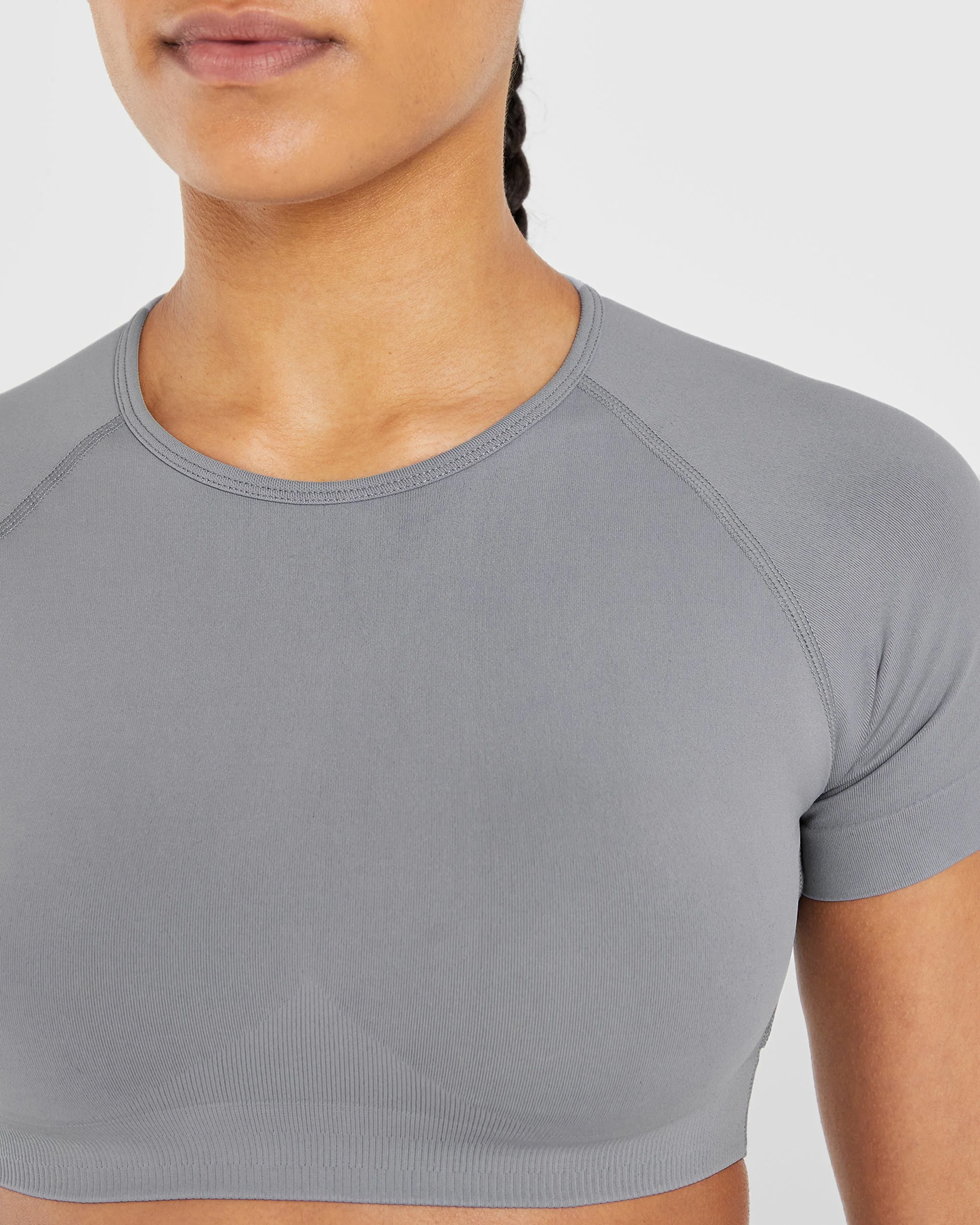 Power Seamless Crop Top - Grey - Image 6