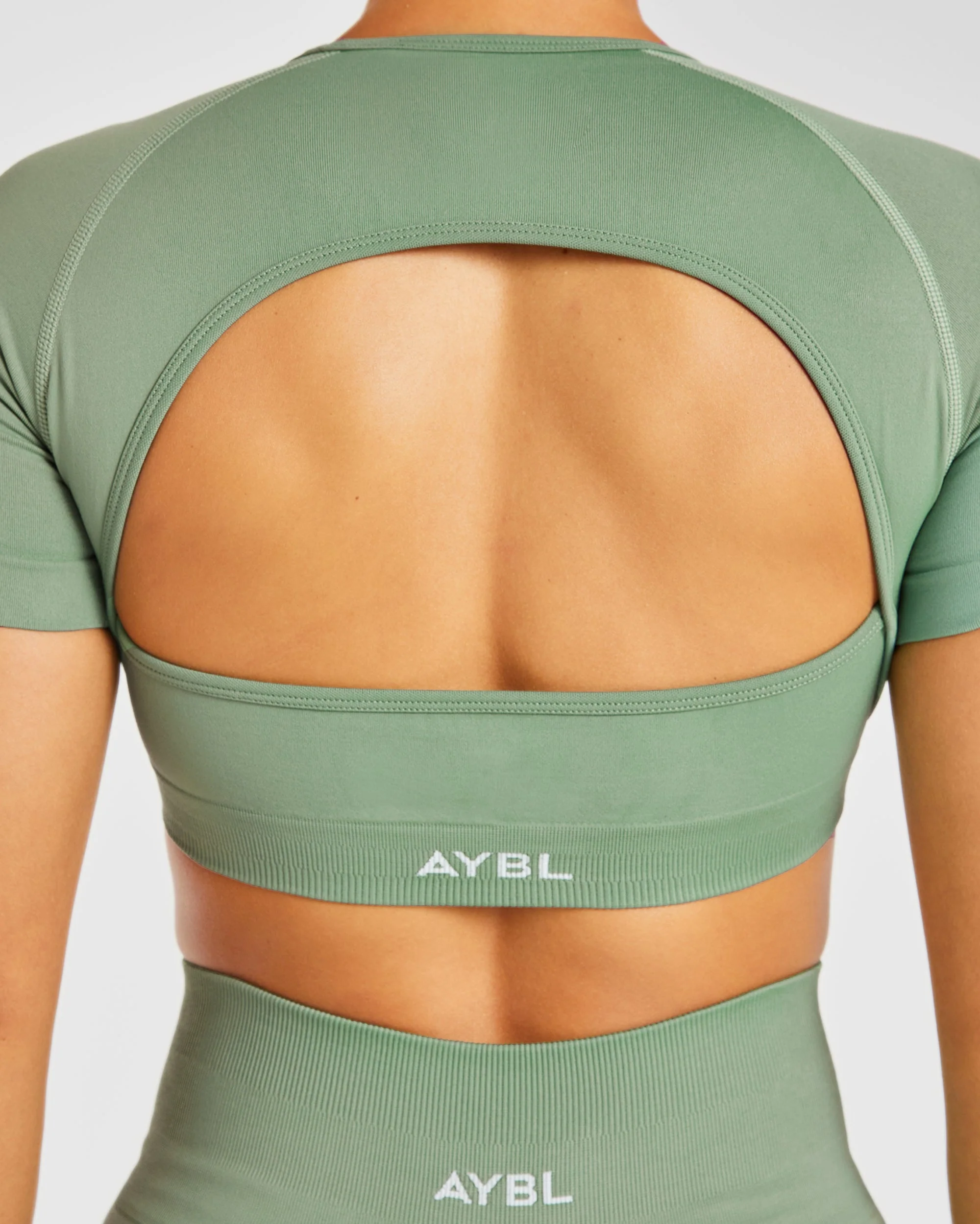 Power Seamless Crop Top - Olive - Image 6