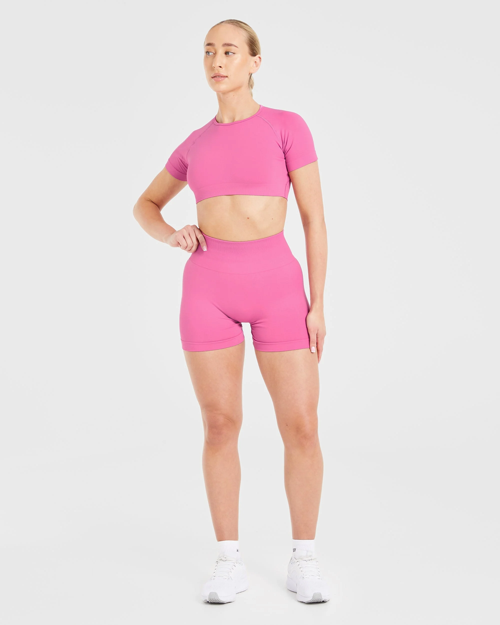 Power Seamless Crop Top - Pink - Image 3