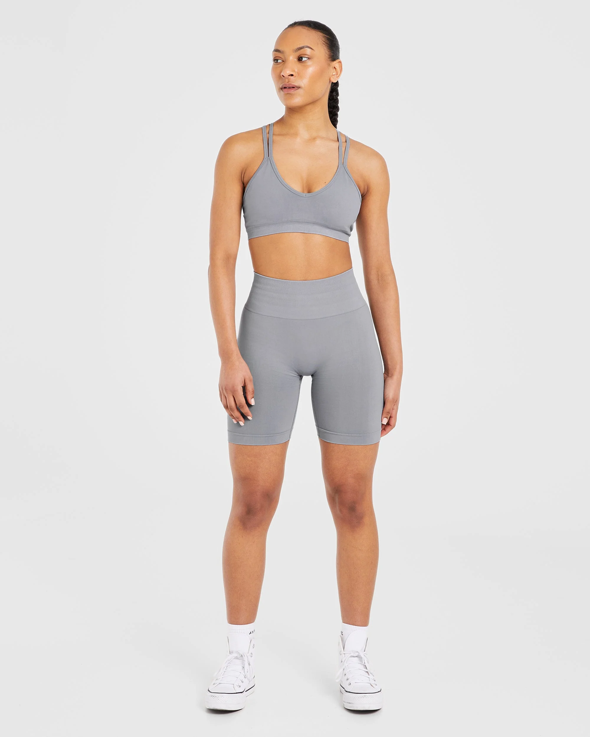 Power Seamless Cycling Shorts - Grey - Image 3
