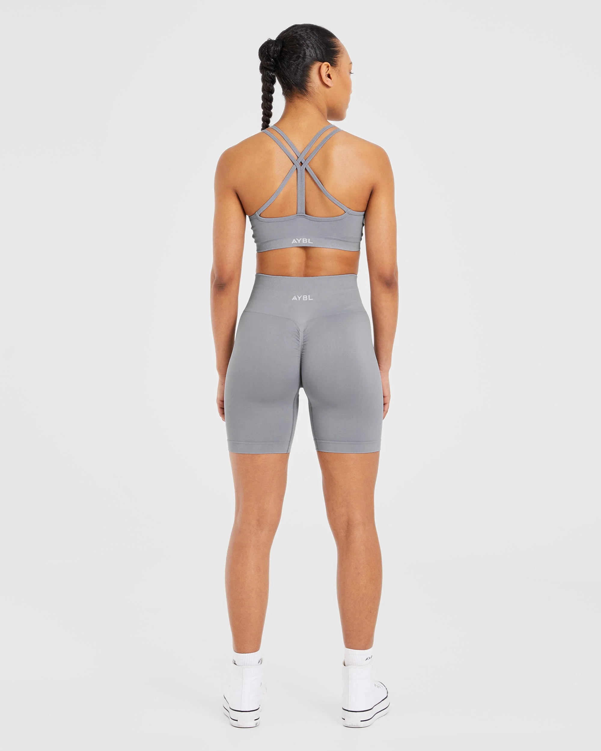 Power Seamless Cycling Shorts - Grey - Image 4