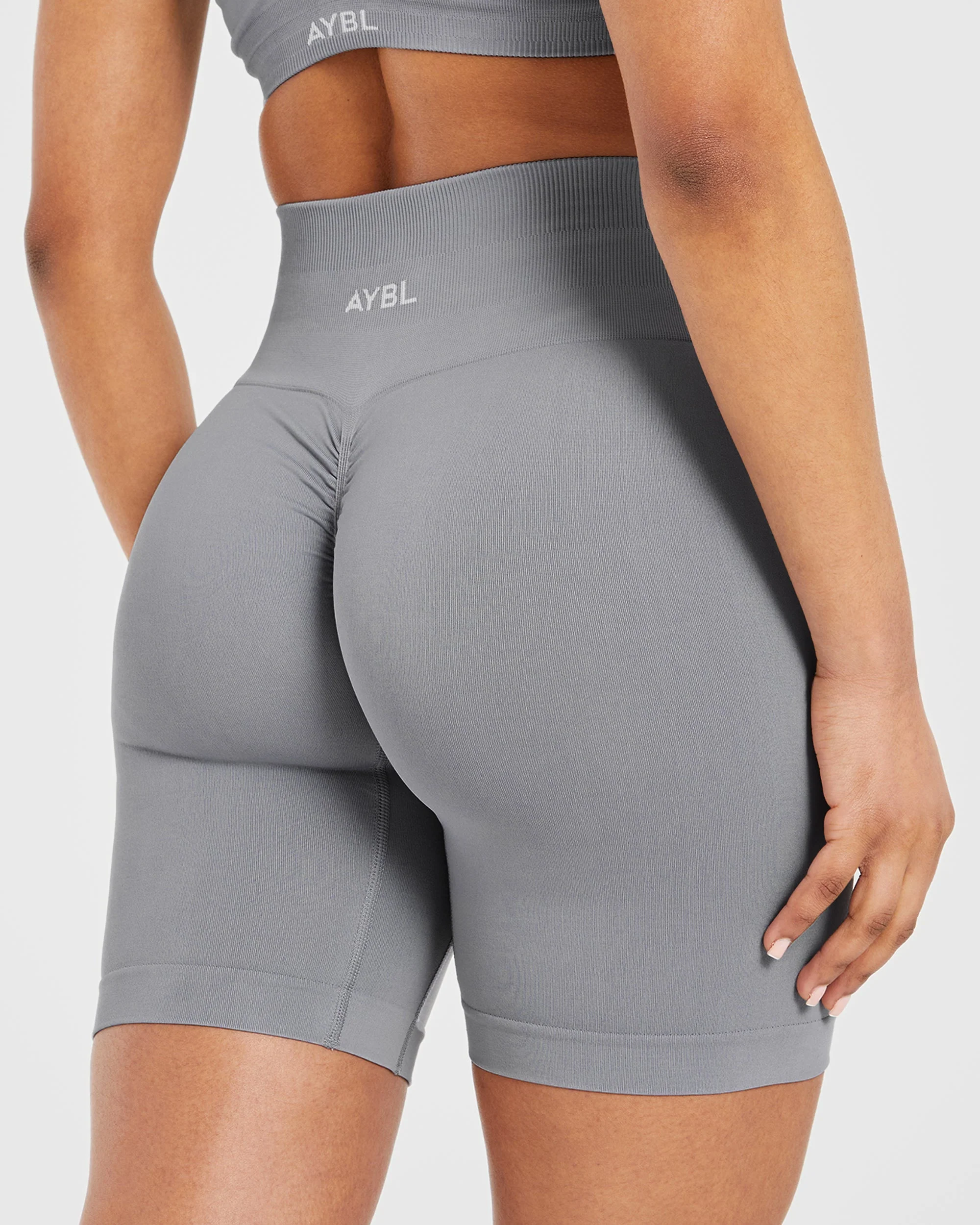 Power Seamless Cycling Shorts - Grey - Image 6