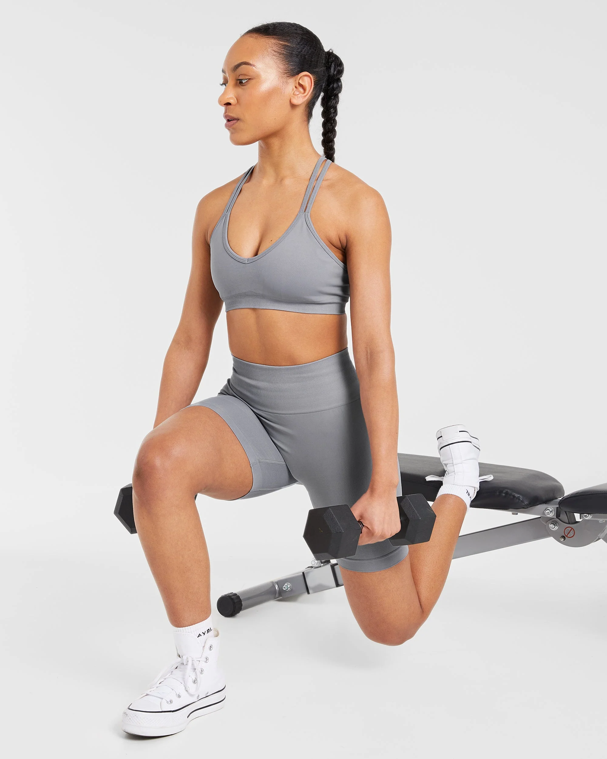 Power Seamless Cycling Shorts - Grey - Image 7