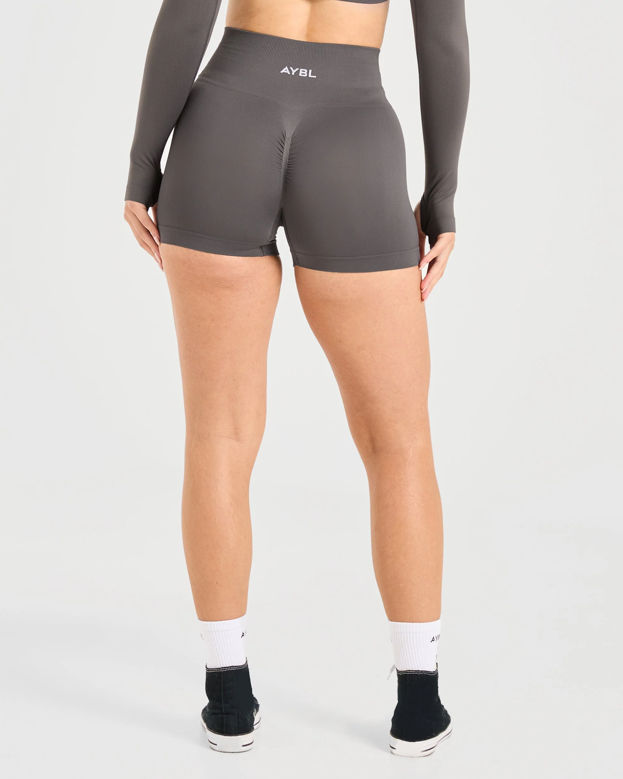 Power Seamless Shorts - Charcoal - Image 2