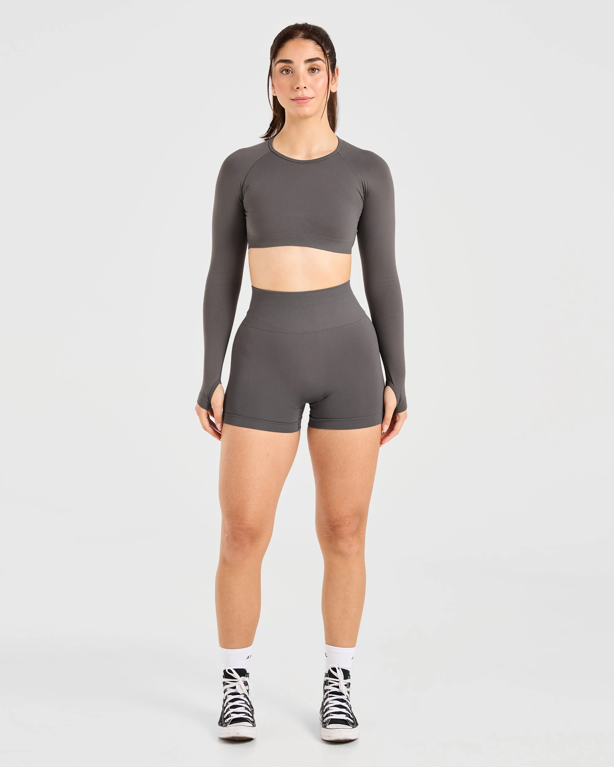 Power Seamless Shorts - Charcoal - Image 3