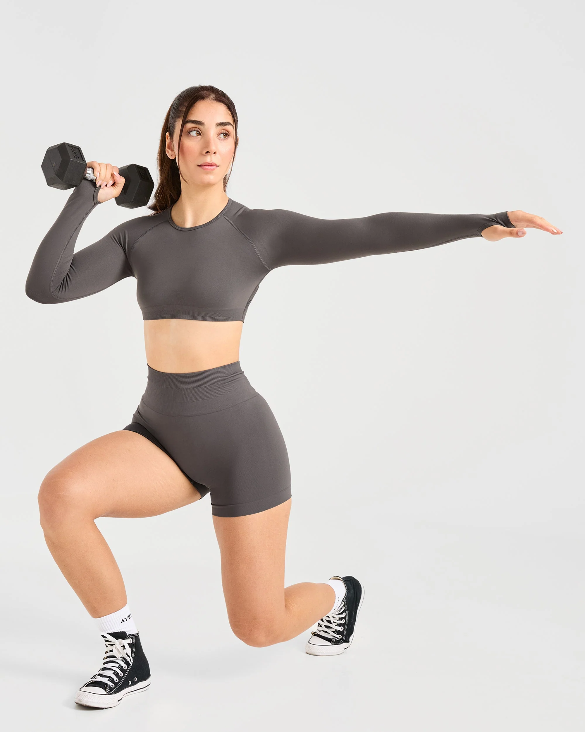 Power Seamless Shorts - Charcoal - Image 7